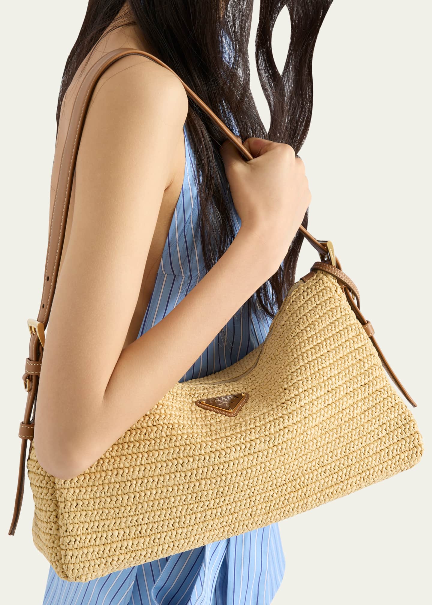 Prada Zip Crochet Shoulder Bag - Bergdorf Goodman