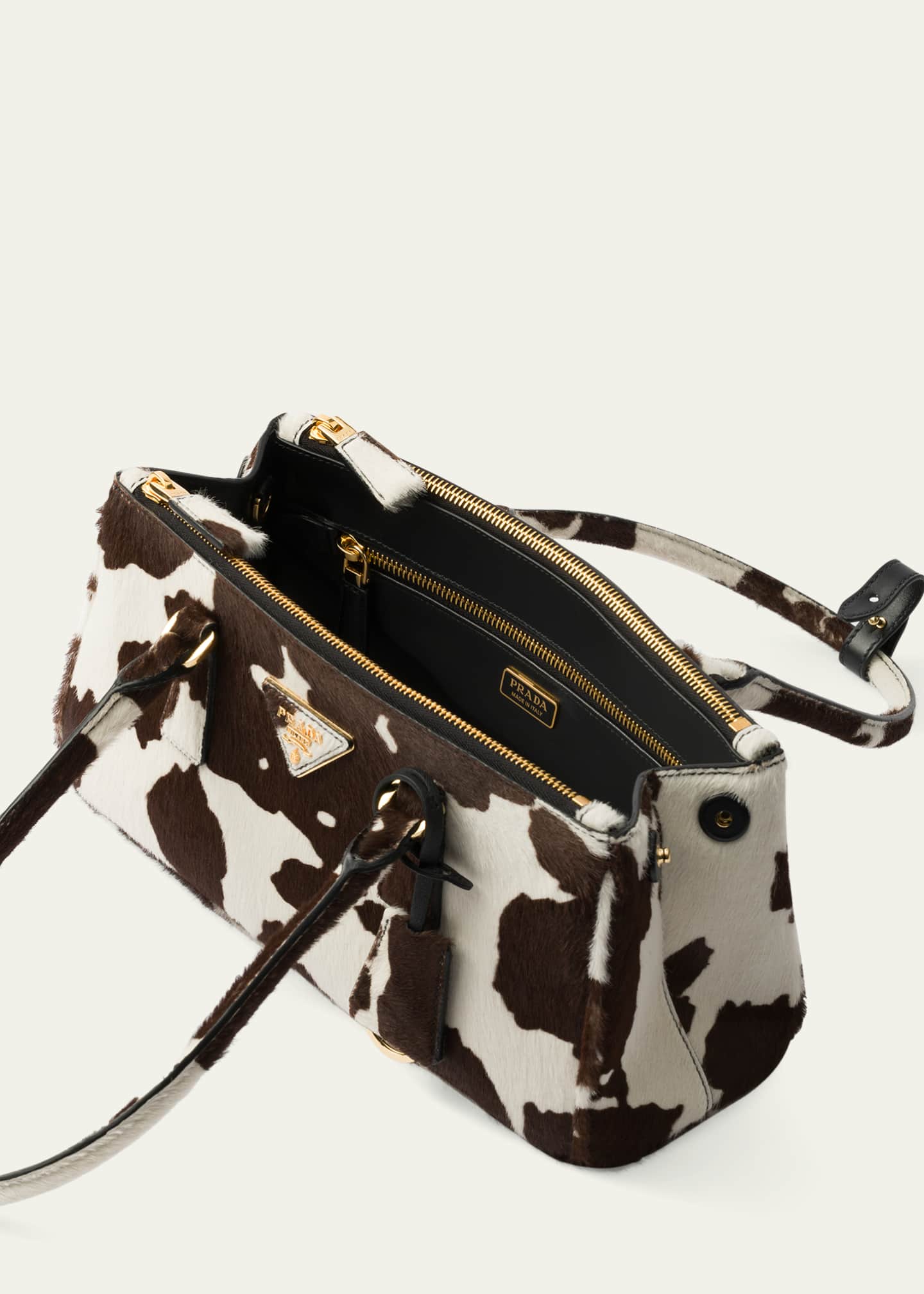 Prada Galleria Cow-Print Calf Hair Shoulder Bag Image 4 of 5