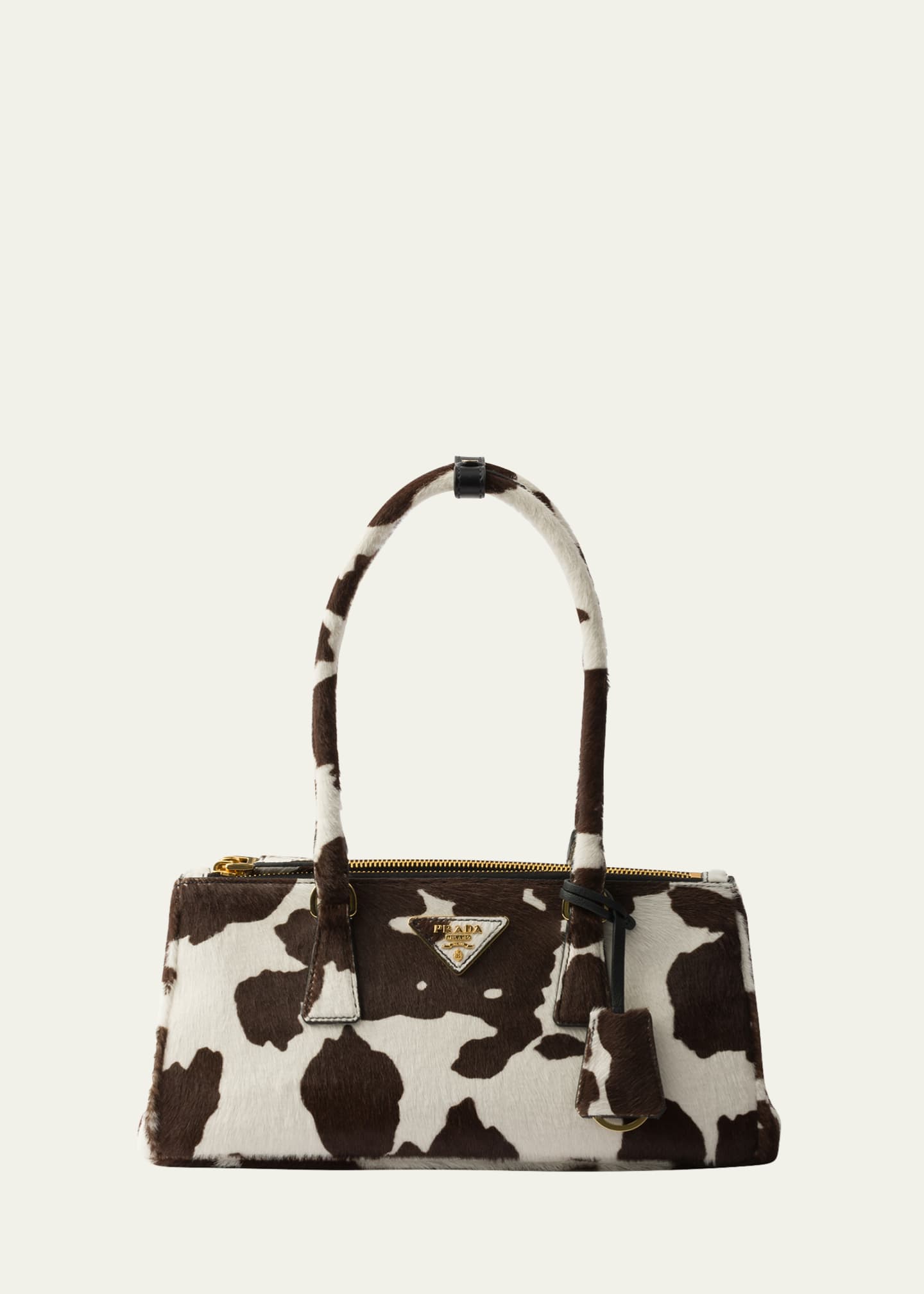 Prada Galleria Cow-Print Calf Hair Shoulder Bag Image 1 of 5