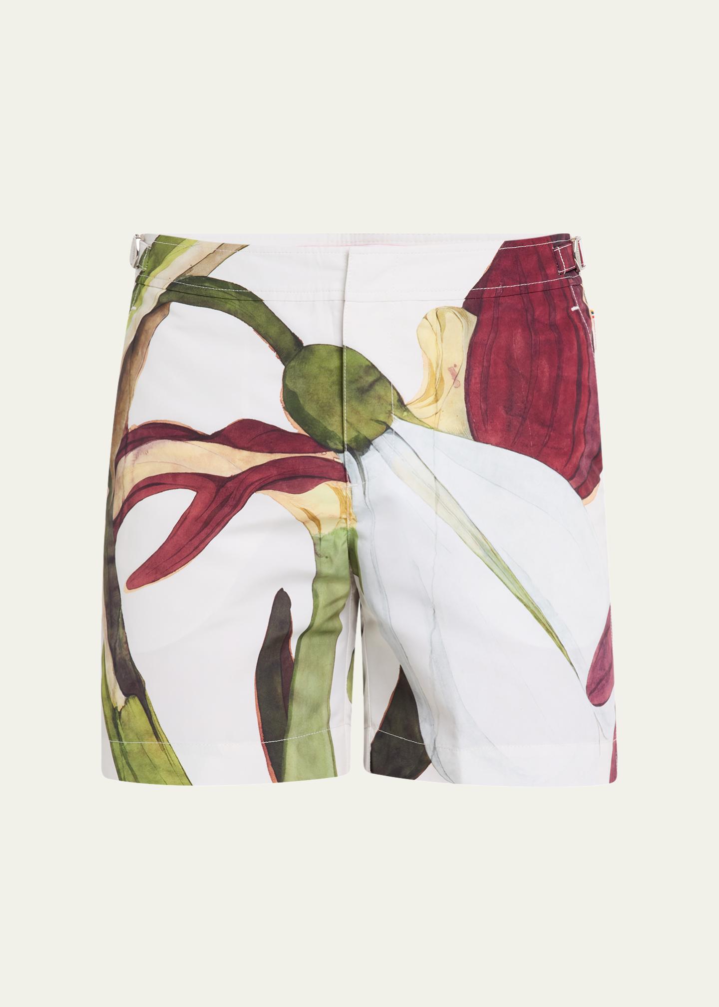 Orlebar Brown Men's Orchid Print Swim Shorts, 6