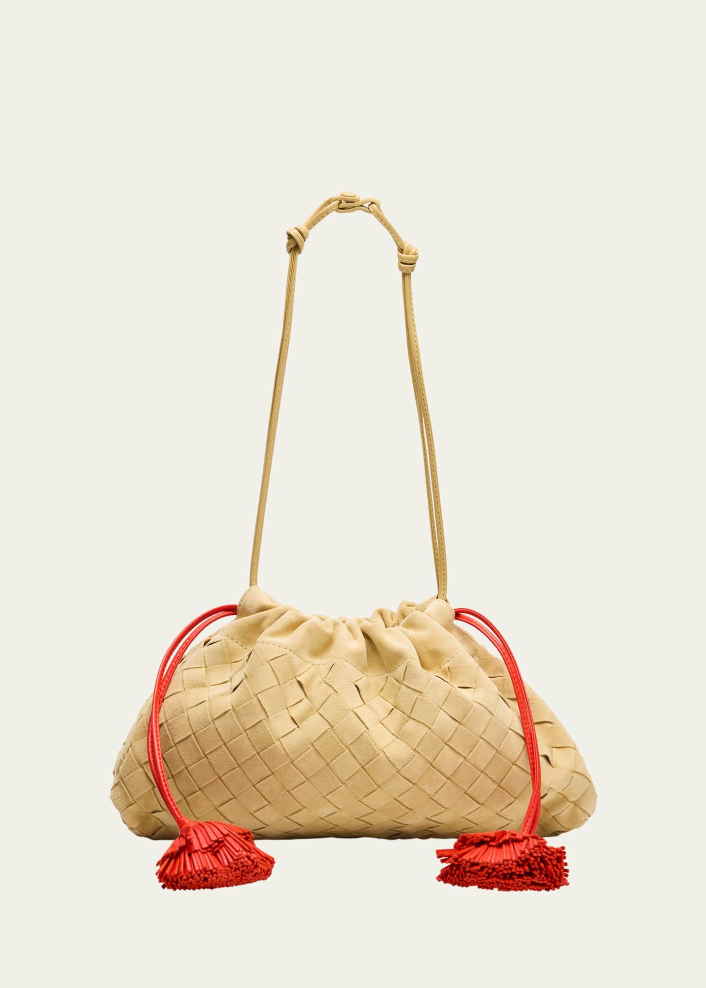 ポーチ Bottega Veneta Suede Dustbag With Intrecciato Motif Bottega Veneta Dustbag Suede Pouch Bag | Neiman Marcus