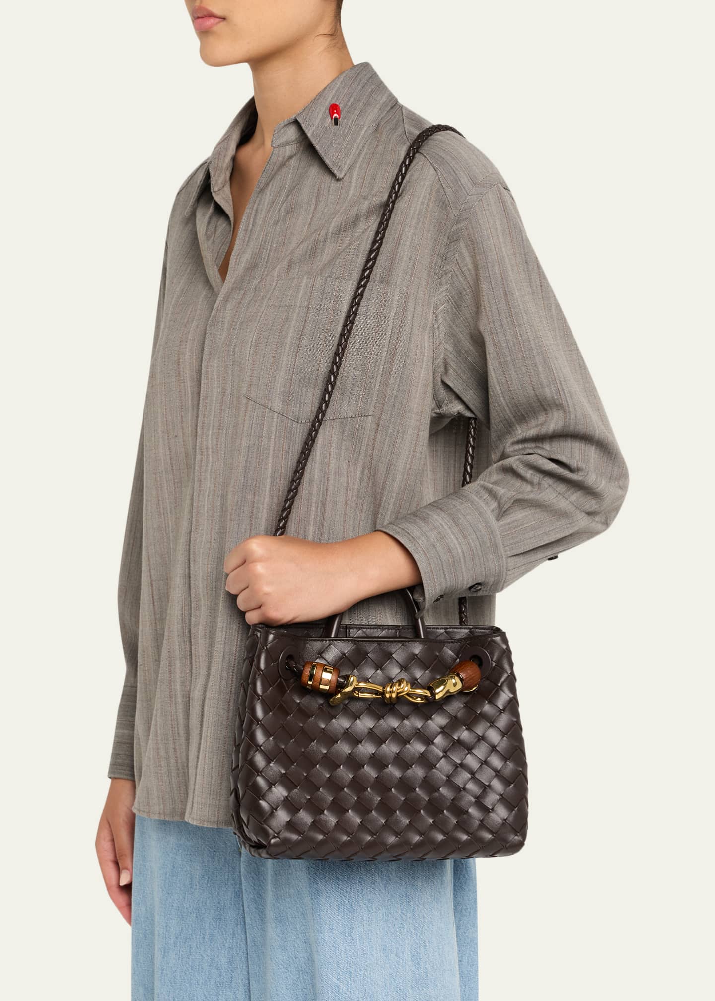 【BOTTEGA VENETA】SMALL ANDIAMO TOP HANDLE BAG Bottega Veneta Andiamo Small Leather Top-handle Bag