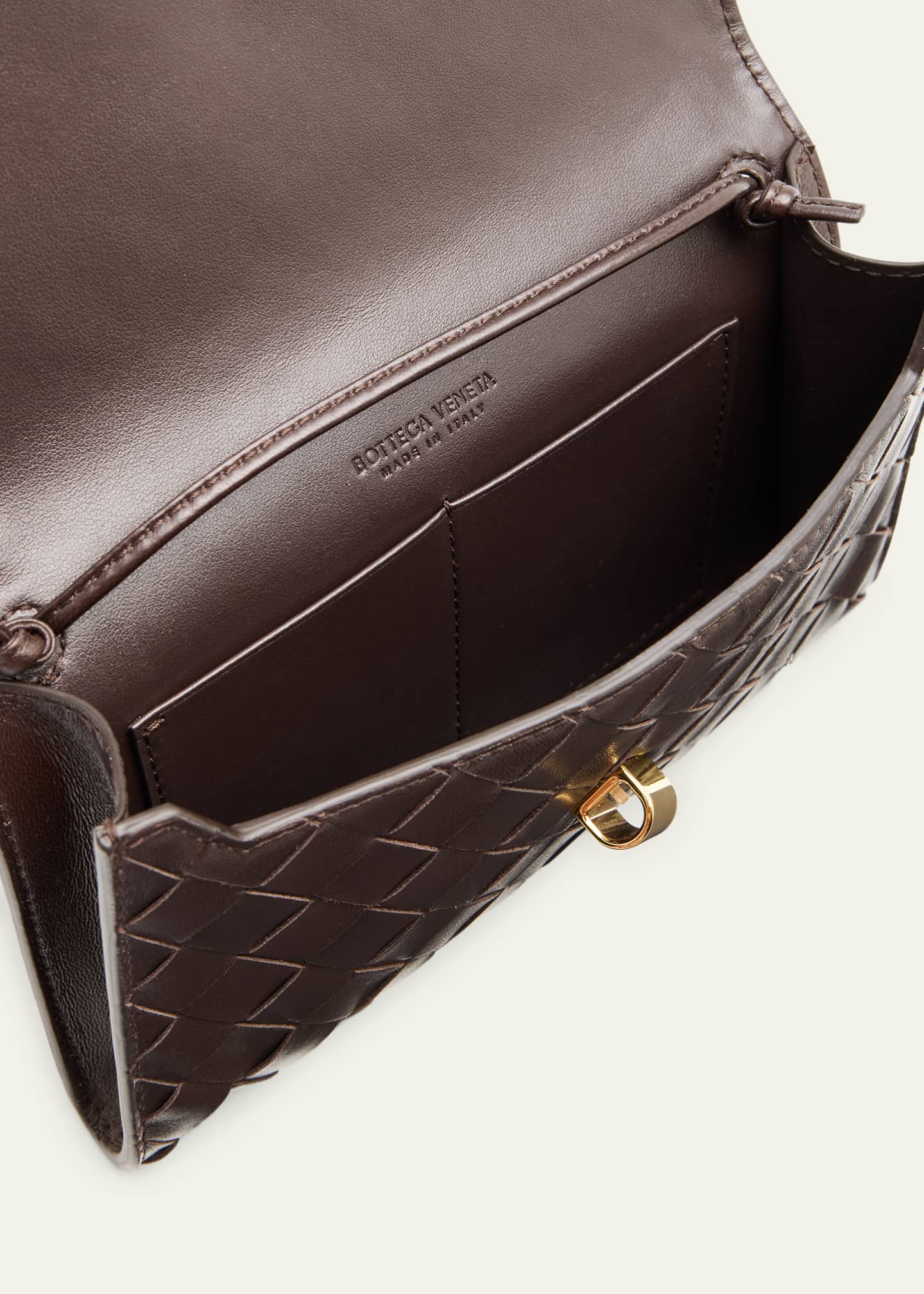 Bottega Veneta Andiamo Metallic Leather Pouch Bag Image 4 of 6