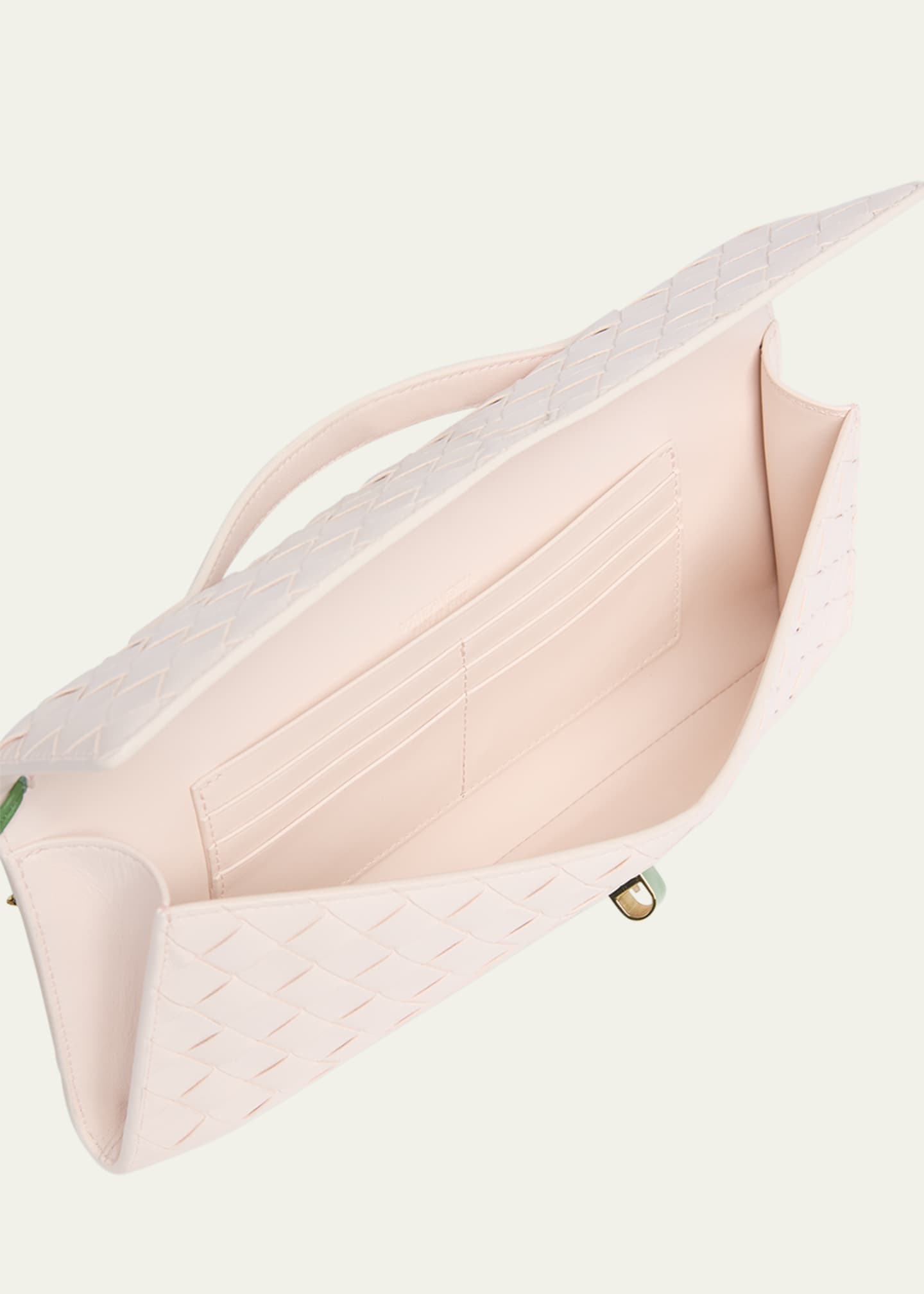 Bottega Veneta Andiamo Flower-Embellished Leather Clutch Bag Image 4 of 6