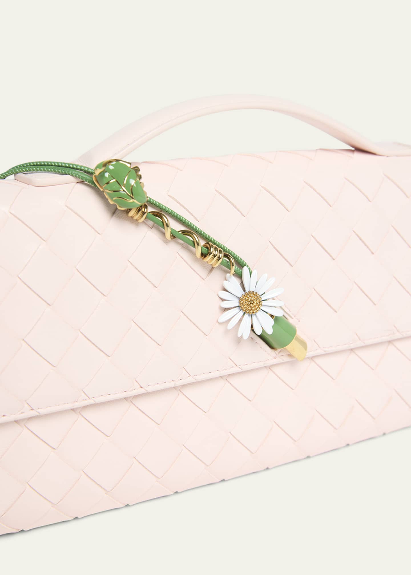 Bottega Veneta Andiamo Flower-Embellished Leather Clutch Bag Image 6 of 6