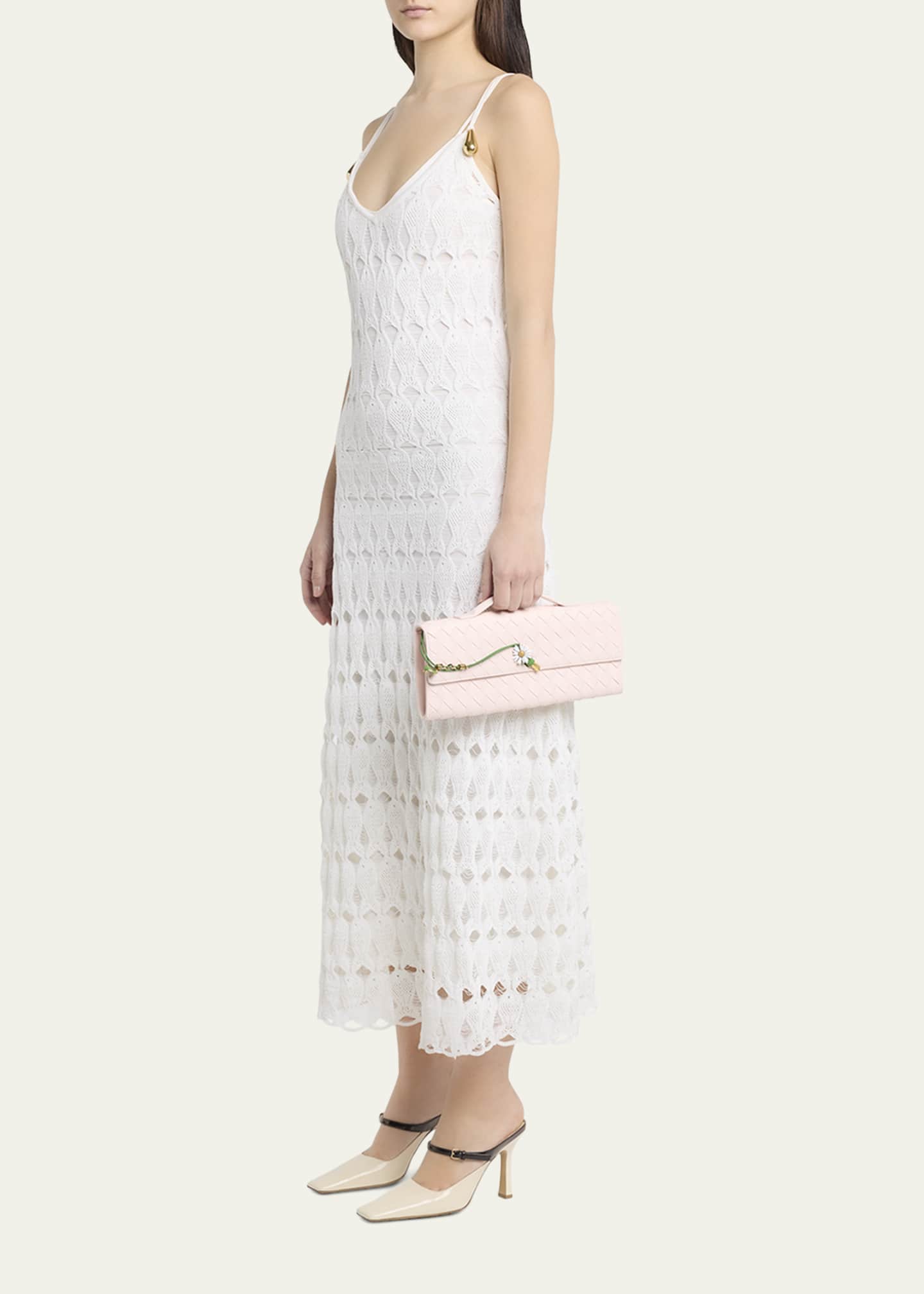 Bottega Veneta Andiamo Flower-Embellished Leather Clutch Bag Image 5 of 6