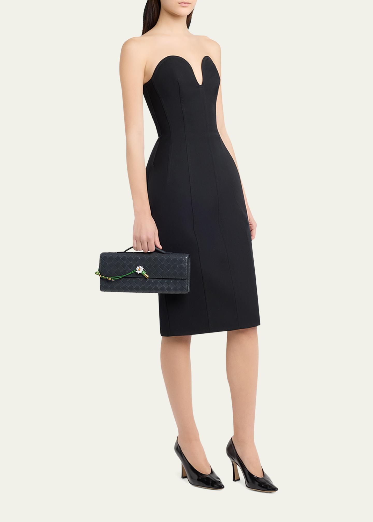 Bottega Veneta Andiamo Flower-Embellished Leather Clutch Bag