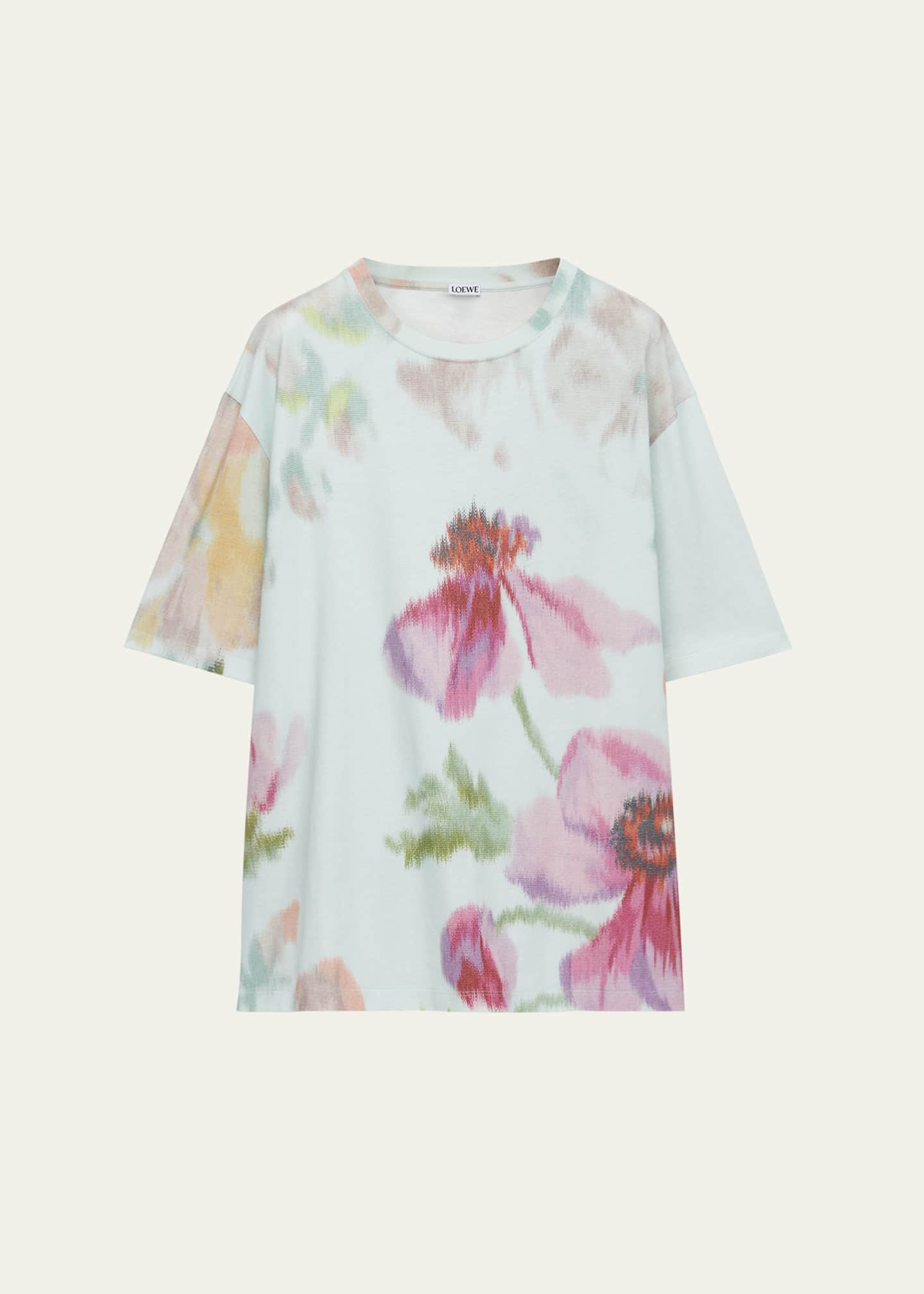 Loewe Men's Jersey Abstract Floral Crewneck T-Shirt