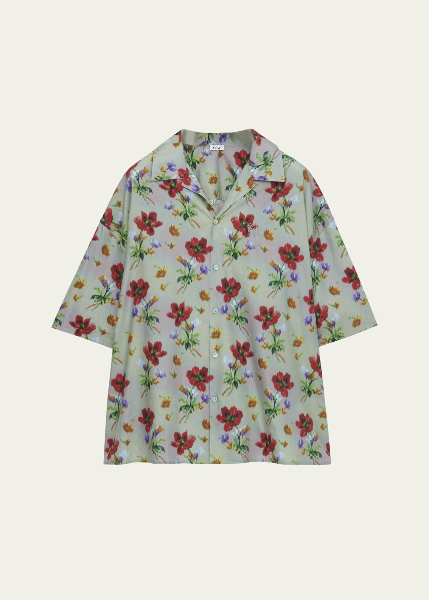 Loewe Men's Floral Relaxed-Fit Camp Shirt Image 1 of 2