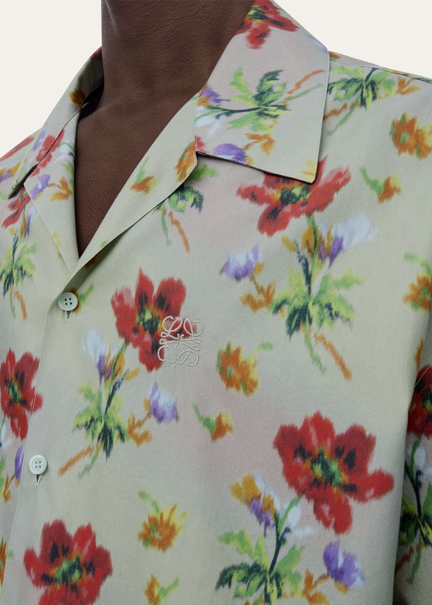 Loewe Men's Floral Relaxed-Fit Camp Shirt Image 2 of 2