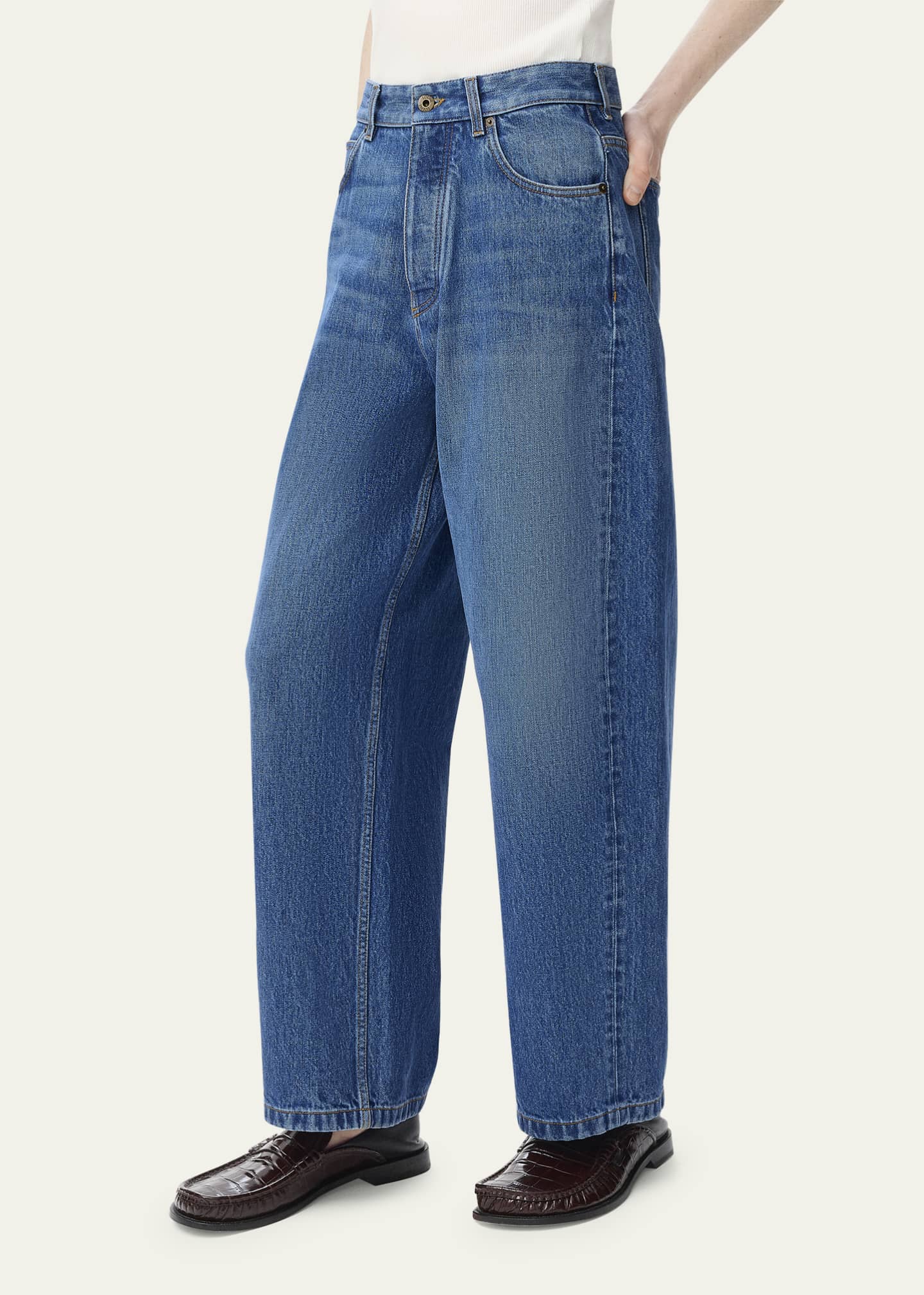 Loewe Men's Straight Fit Cropped Jeans Image 2 of 4