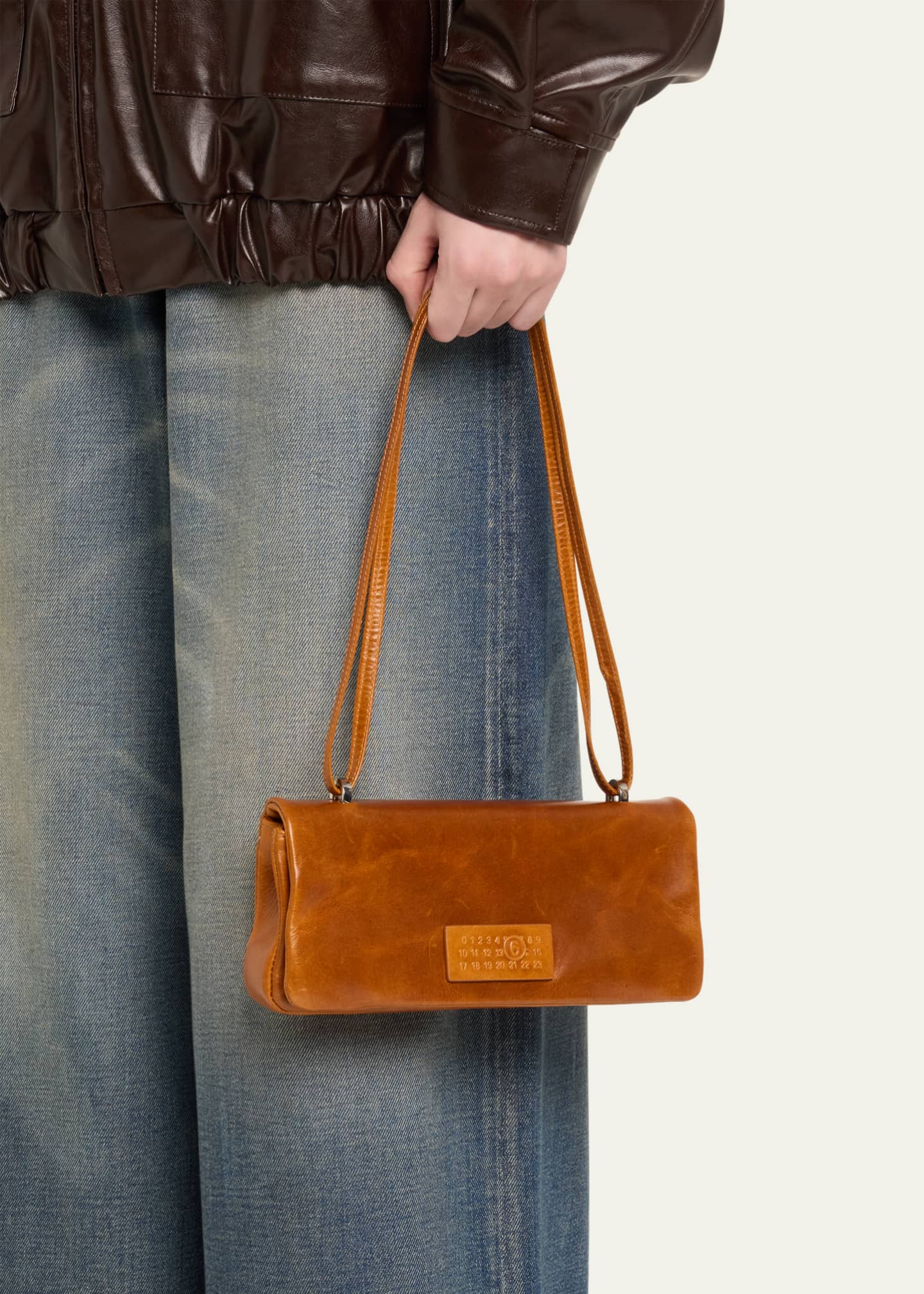 MM6 Maison Margiela Numeric Flap Leather Shoulder Bag - Bergdorf