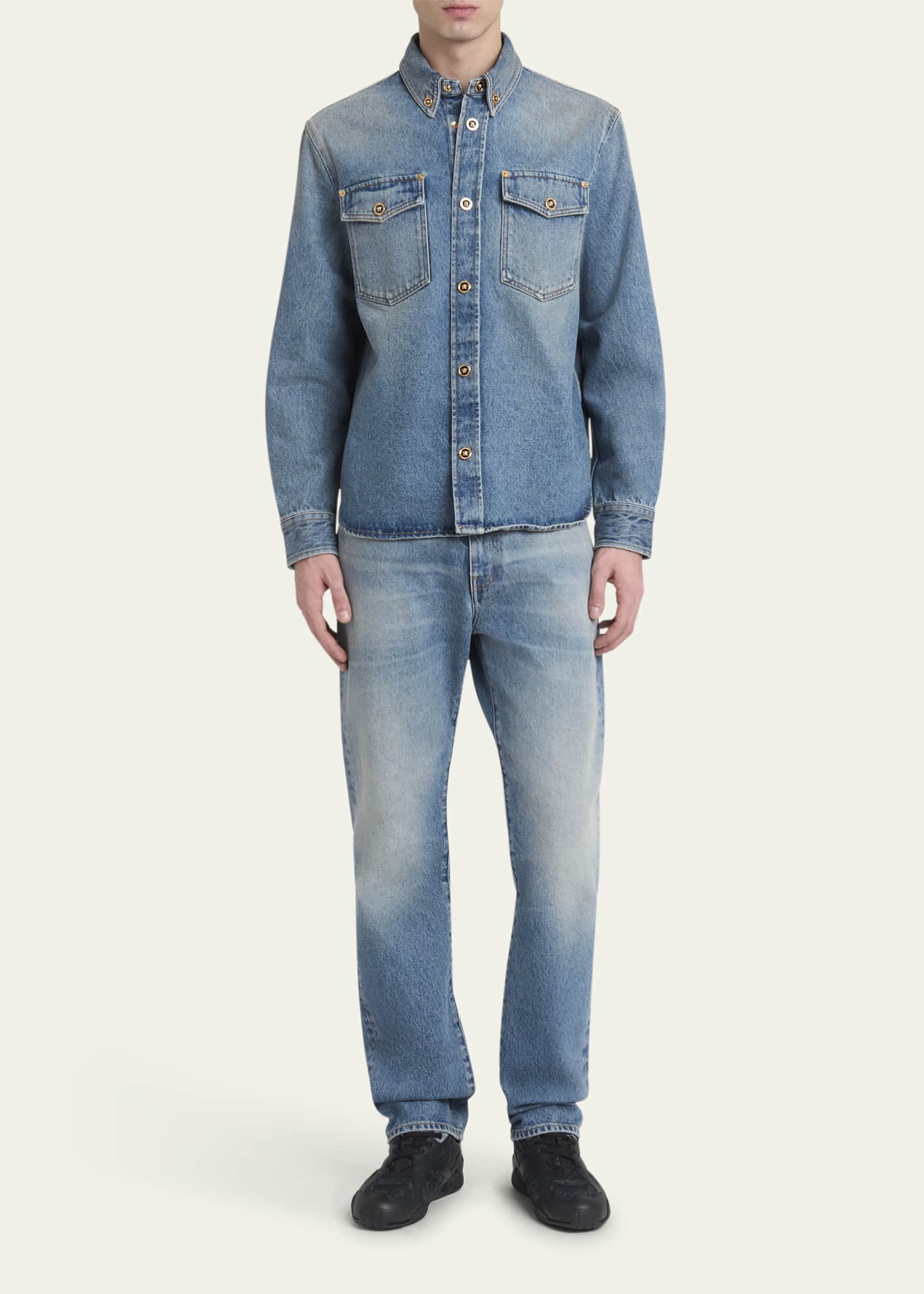 Versace Men's Medusa Straight-Leg Jeans Image 2 of 5