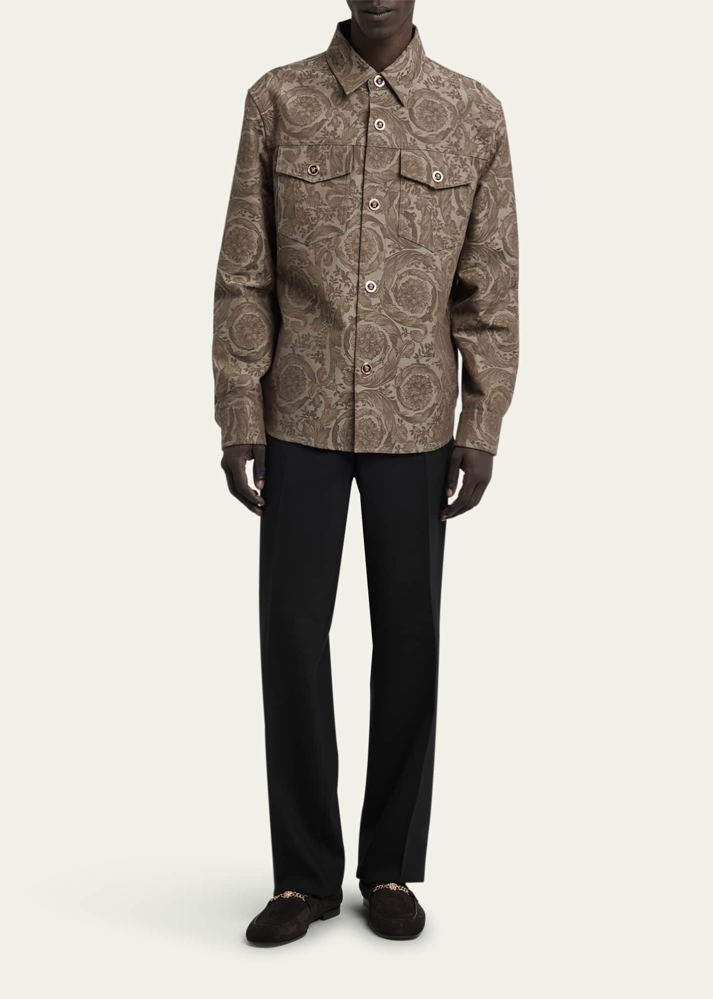 Versace Men's Barocco Jacquard Overshirt Image 2 of 5