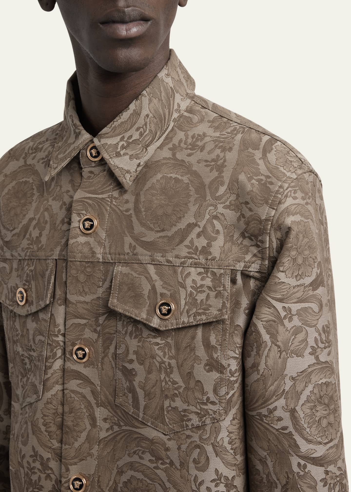 Versace Men's Barocco Jacquard Overshirt Image 5 of 5