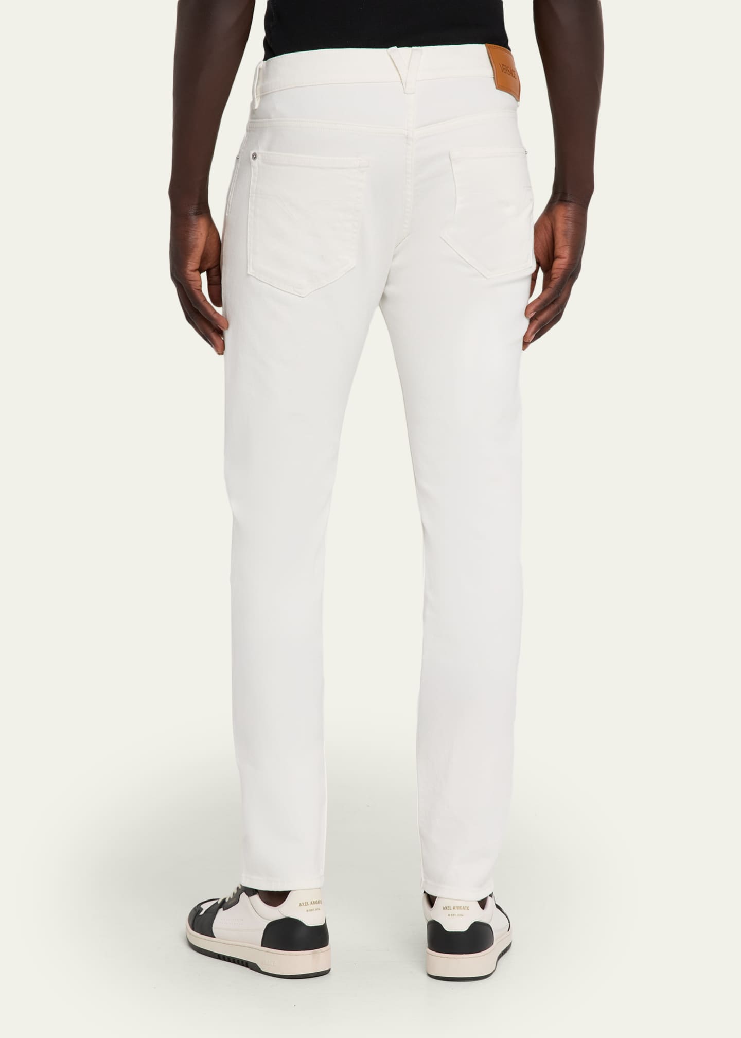 Versace Men's White Denim Straight-Leg Jeans Image 3 of 5
