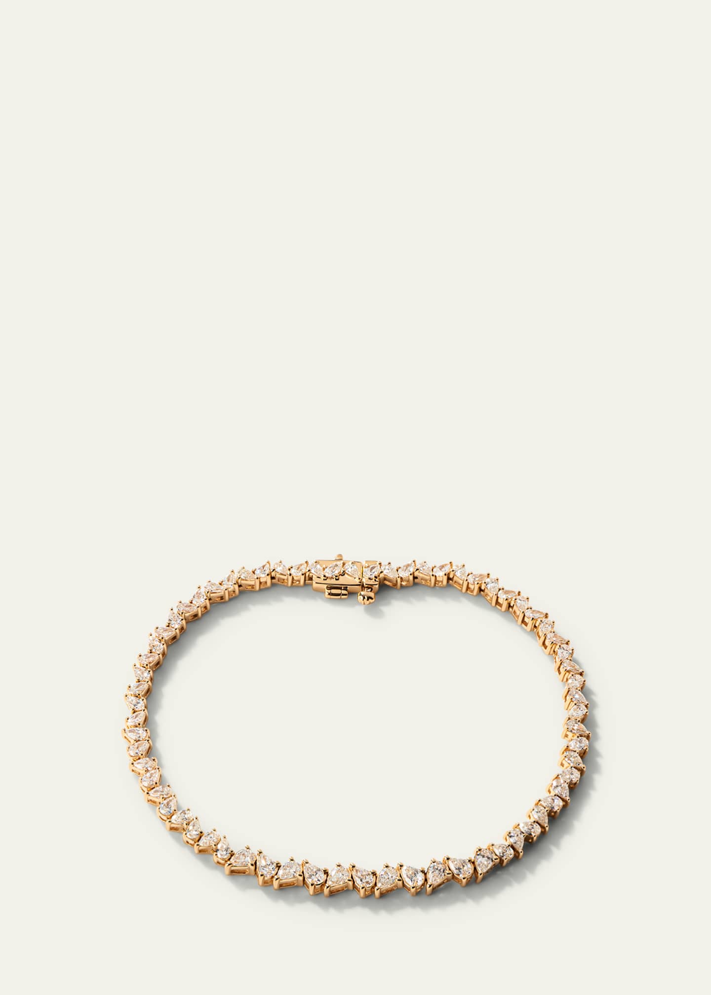 Lana 14K Yellow Gold Zig Zag Graduating Diamond Pear Bracelet, 7"L Image 2 of 3