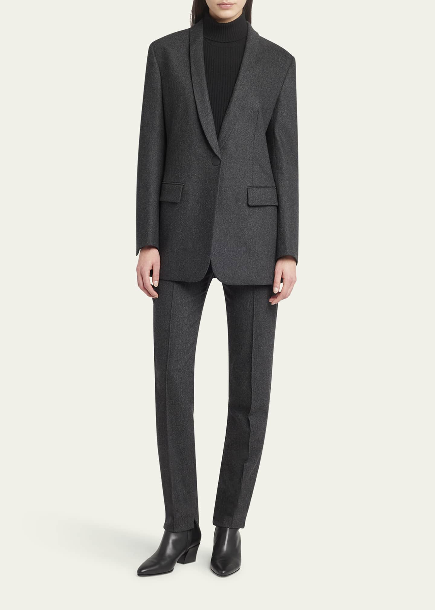 Giorgio Armani Cashmere Flannel Slim-Leg Ankle Trousers Image 2 of 5