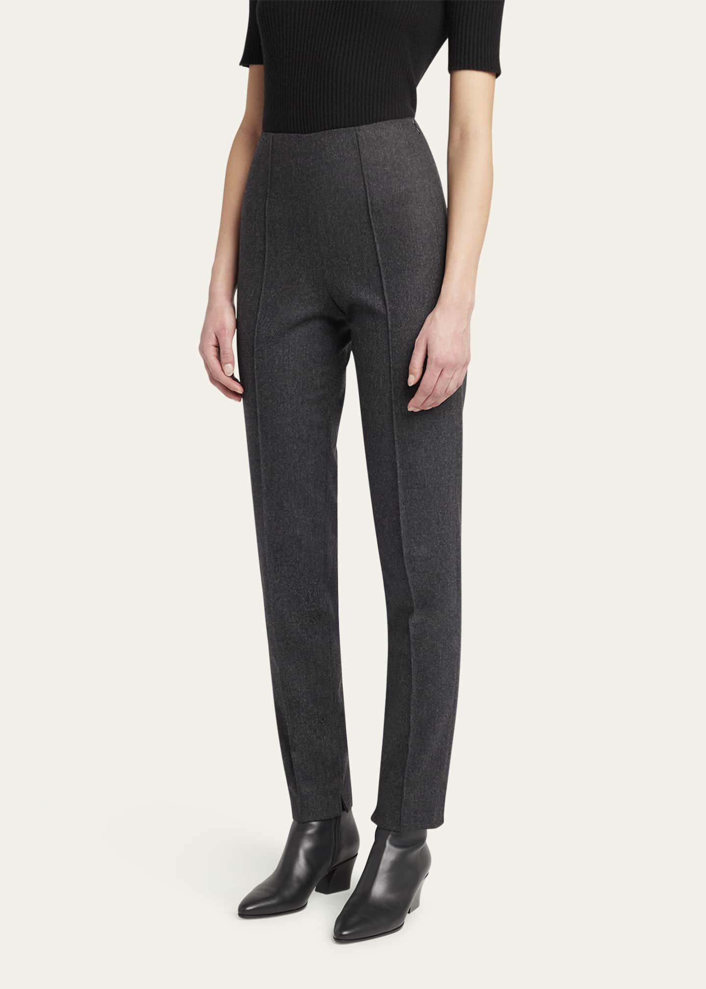 Giorgio Armani Cashmere Flannel Slim-Leg Ankle Trousers Image 4 of 5