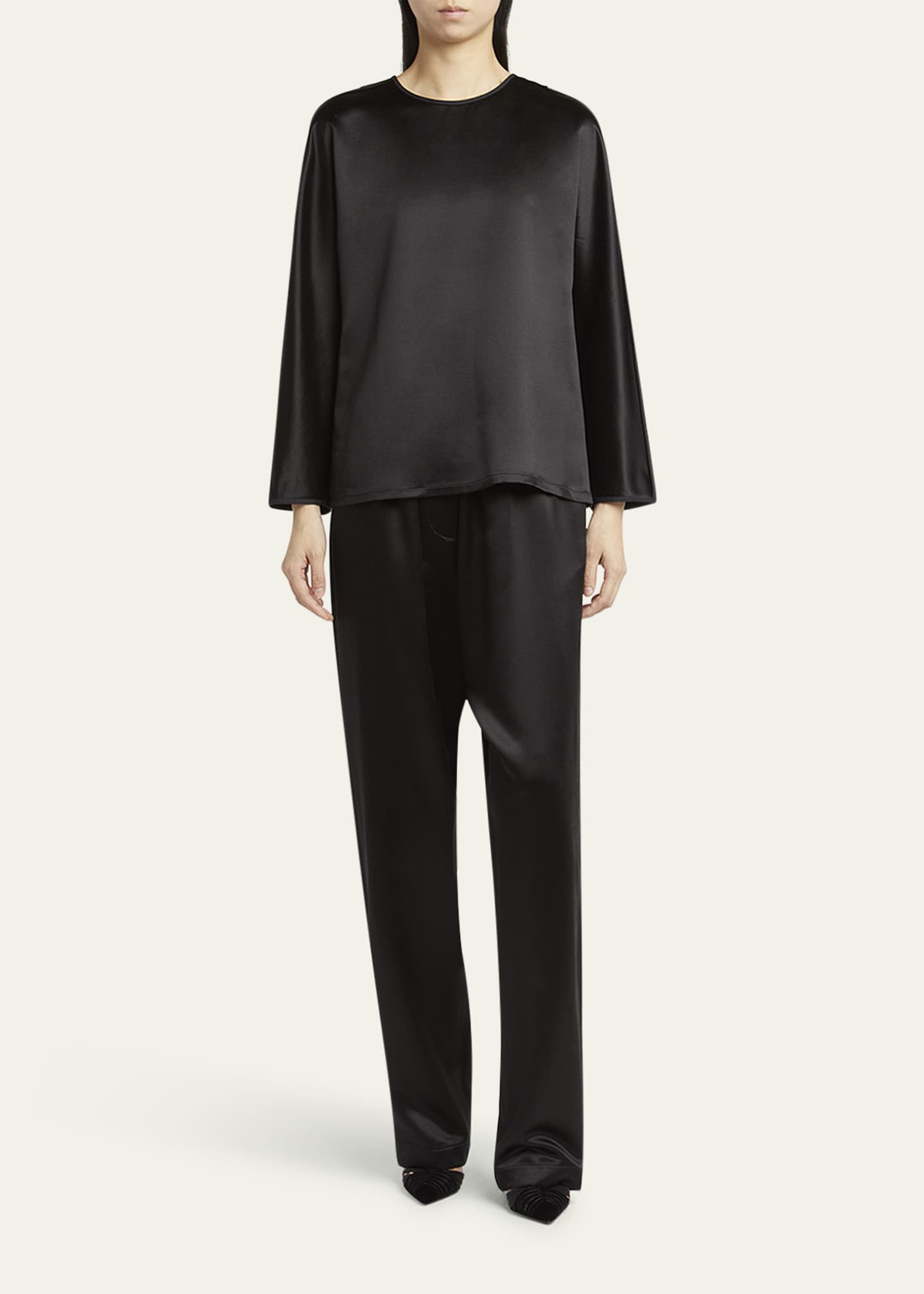 Giorgio Armani Pull-On Silk Trousers - Bergdorf Goodman