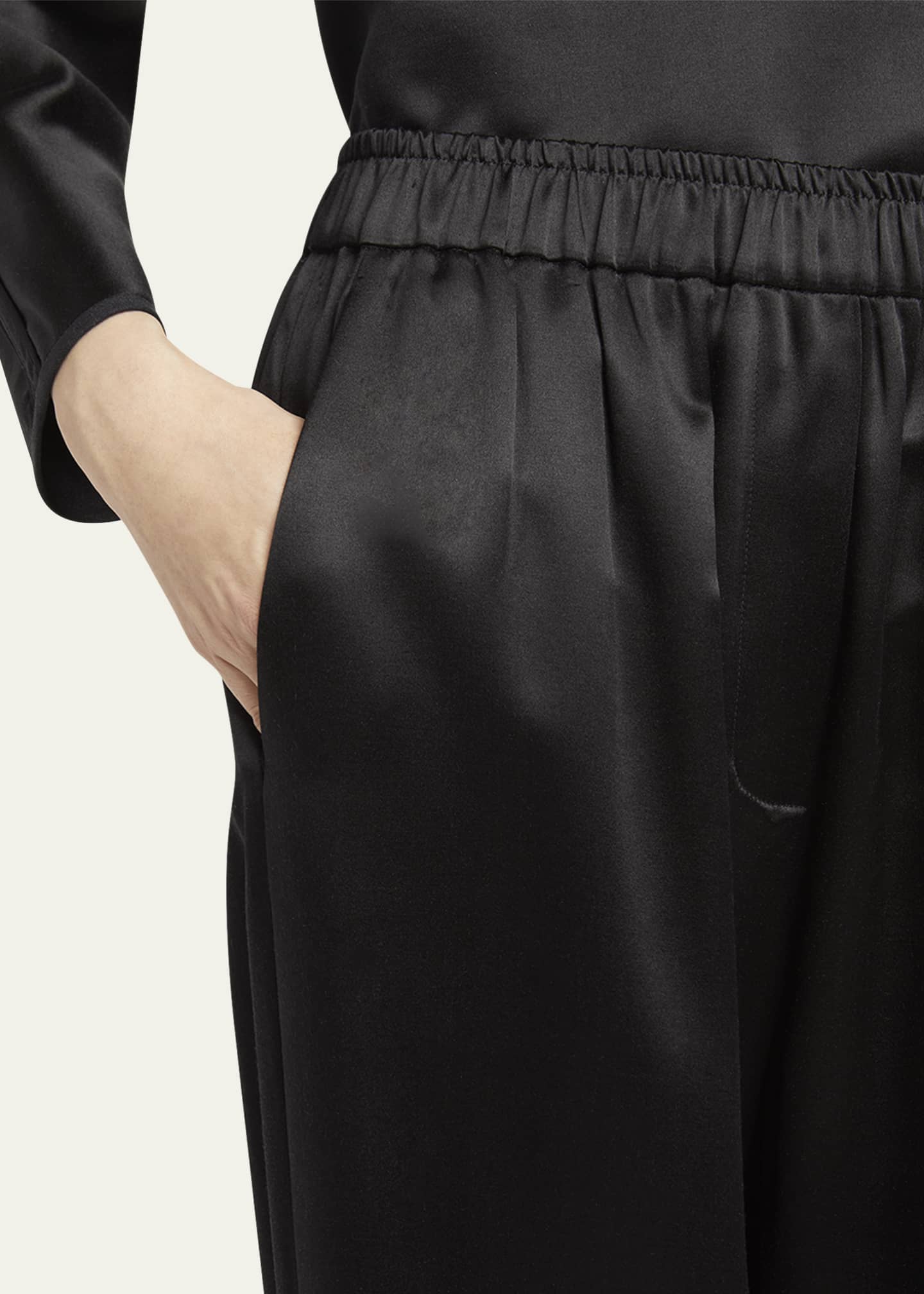 Giorgio Armani Pull-On Silk Trousers - Bergdorf Goodman