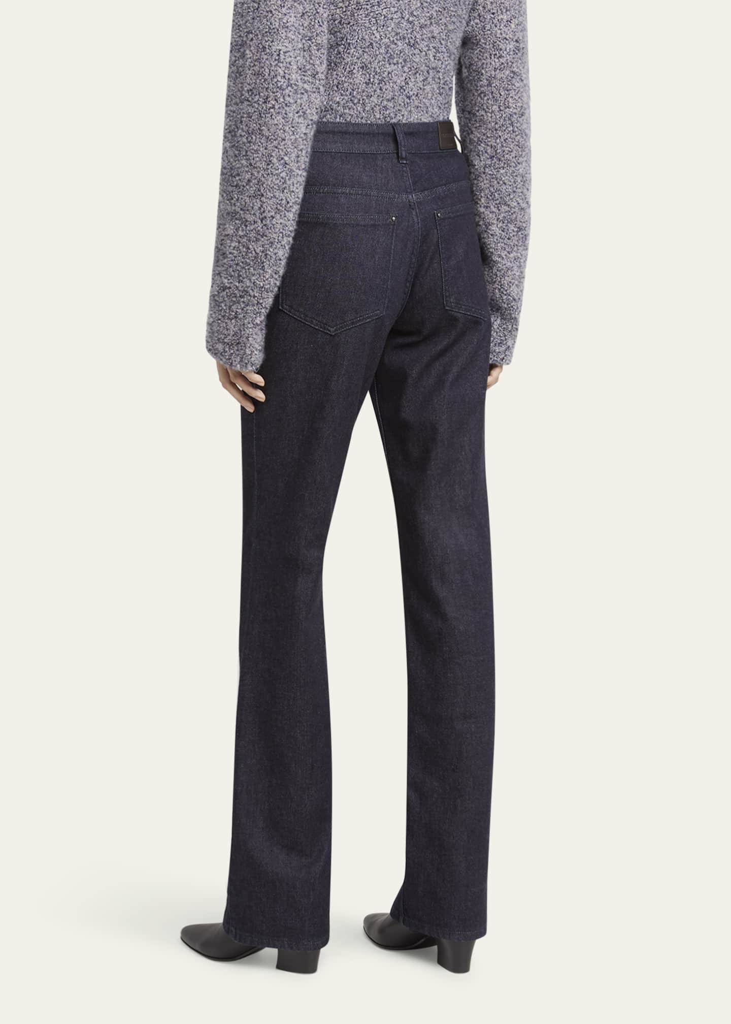 Giorgio Armani Cotton-Cashmere Denim Straight-Leg Trousers Image 3 of 5