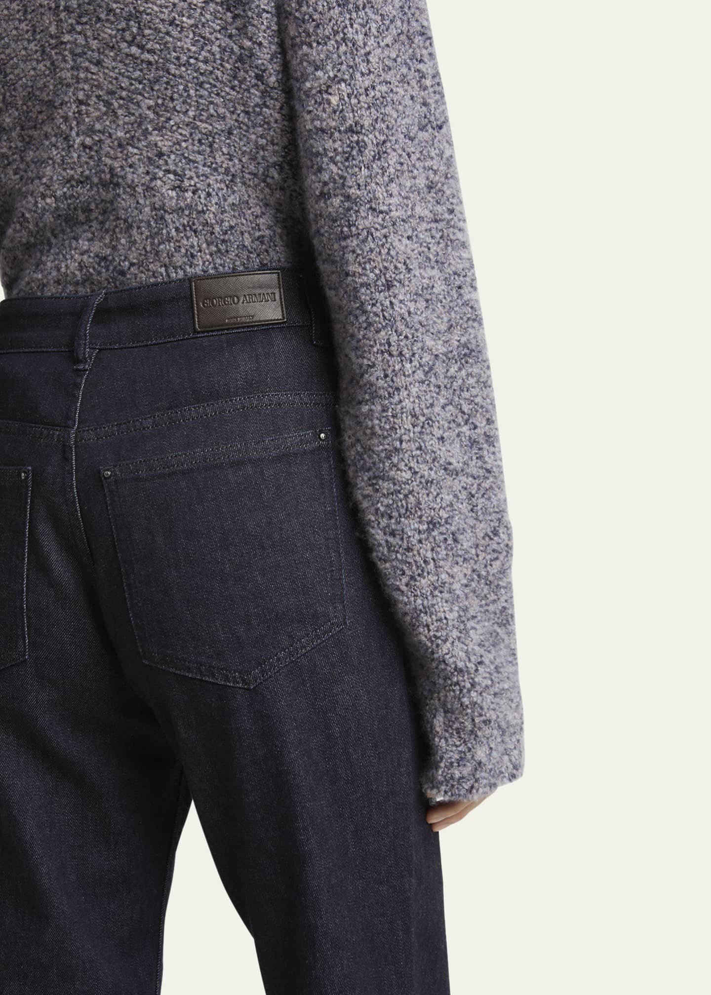 Giorgio Armani Cotton-Cashmere Denim Straight-Leg Trousers Image 5 of 5