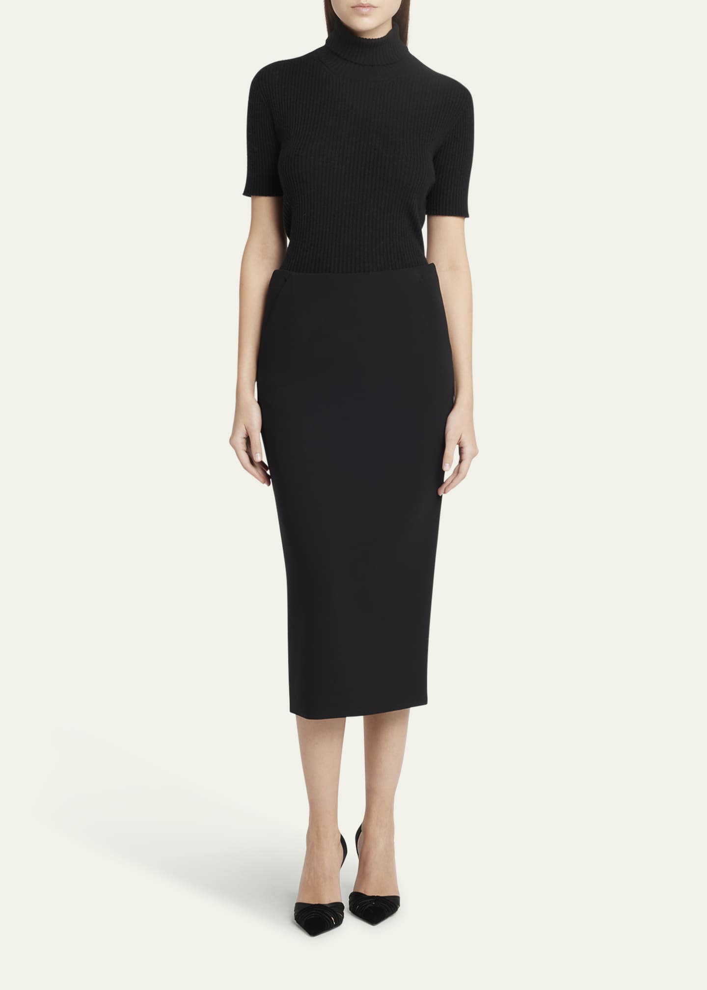 Giorgio Armani Stretch-Wool Pencil Skirt Image 2 of 5