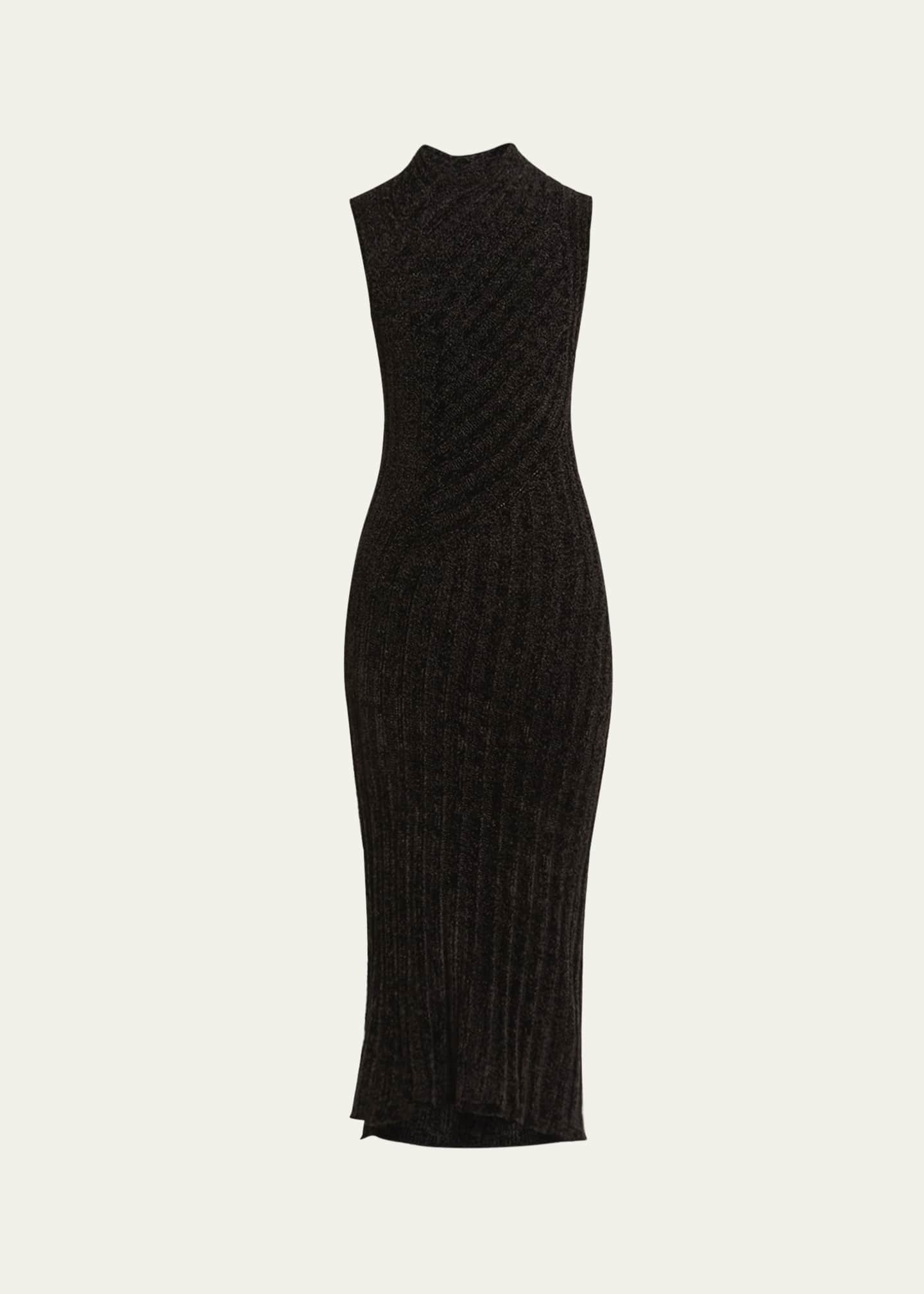 Giorgio Armani Ribbed Chenille Sleeveless Midi Dress Image 1 of 5