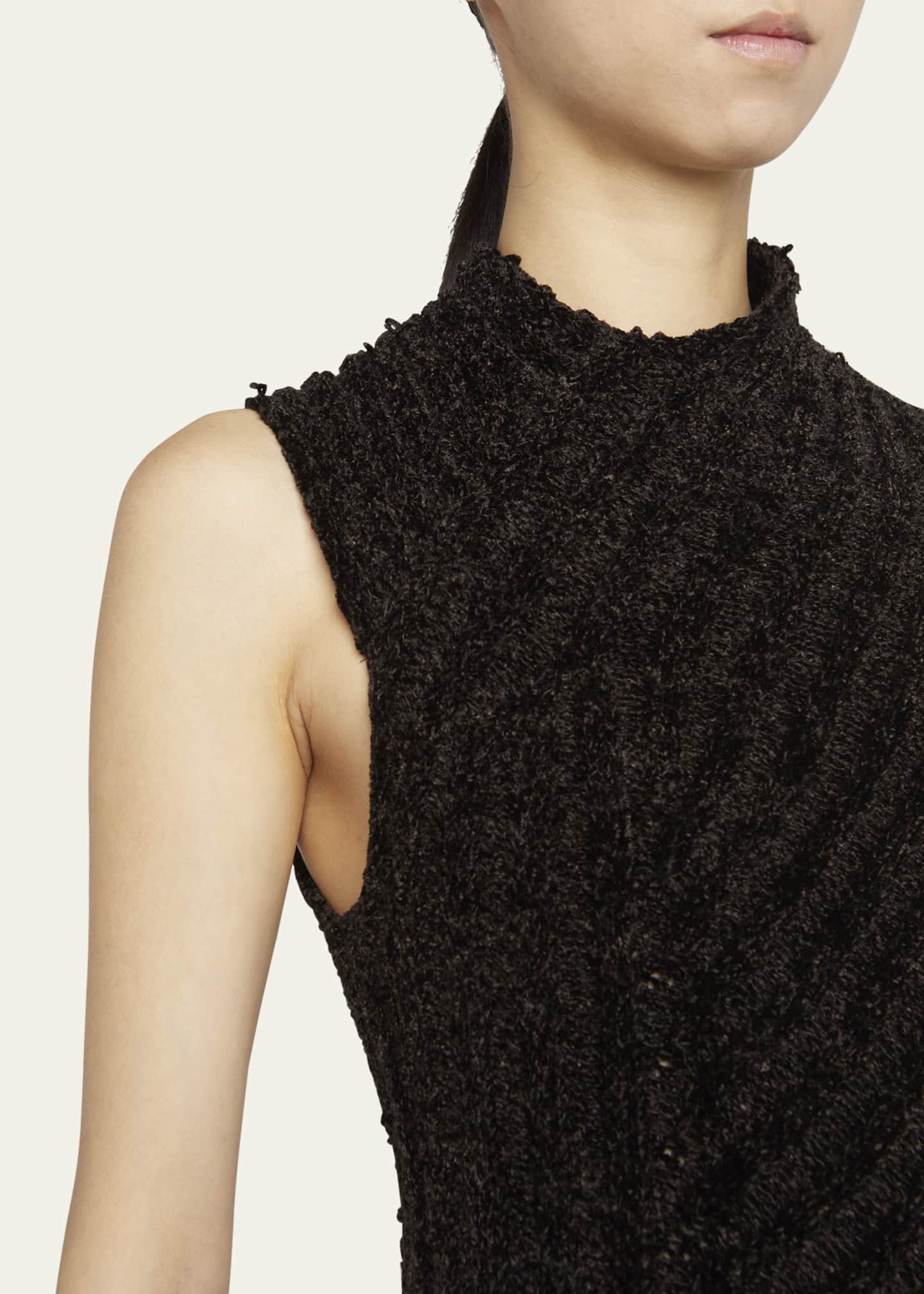 Giorgio Armani Ribbed Chenille Sleeveless Midi Dress Image 5 of 5