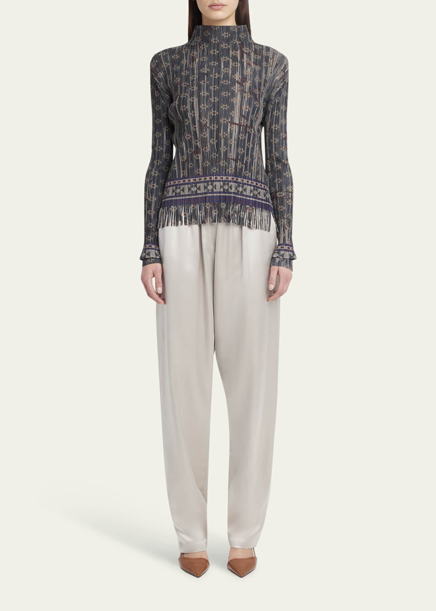 Giorgio Armani Pull-On Silk Trousers Image 2 of 4