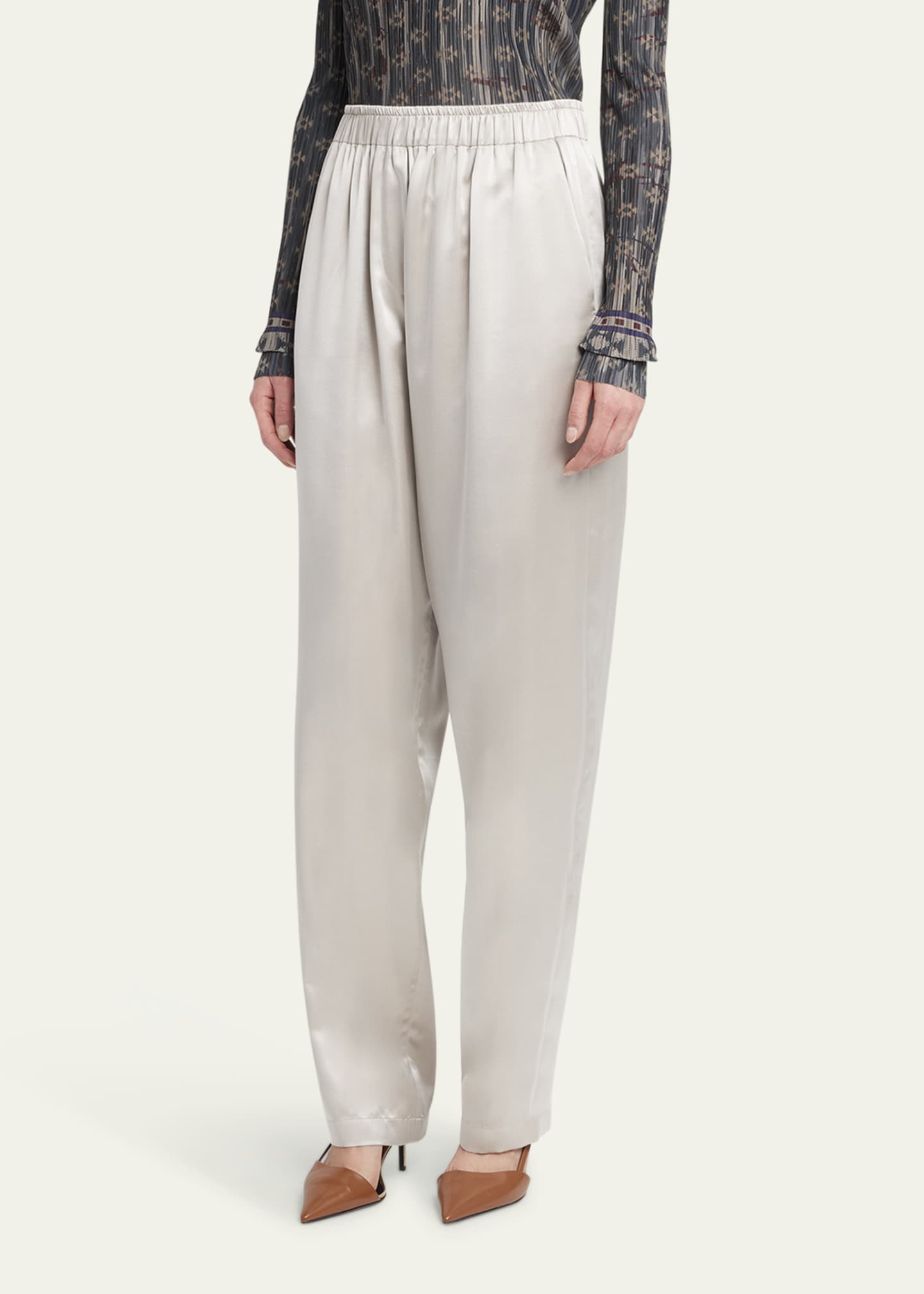 Giorgio Armani Pull-On Silk Trousers Image 3 of 4