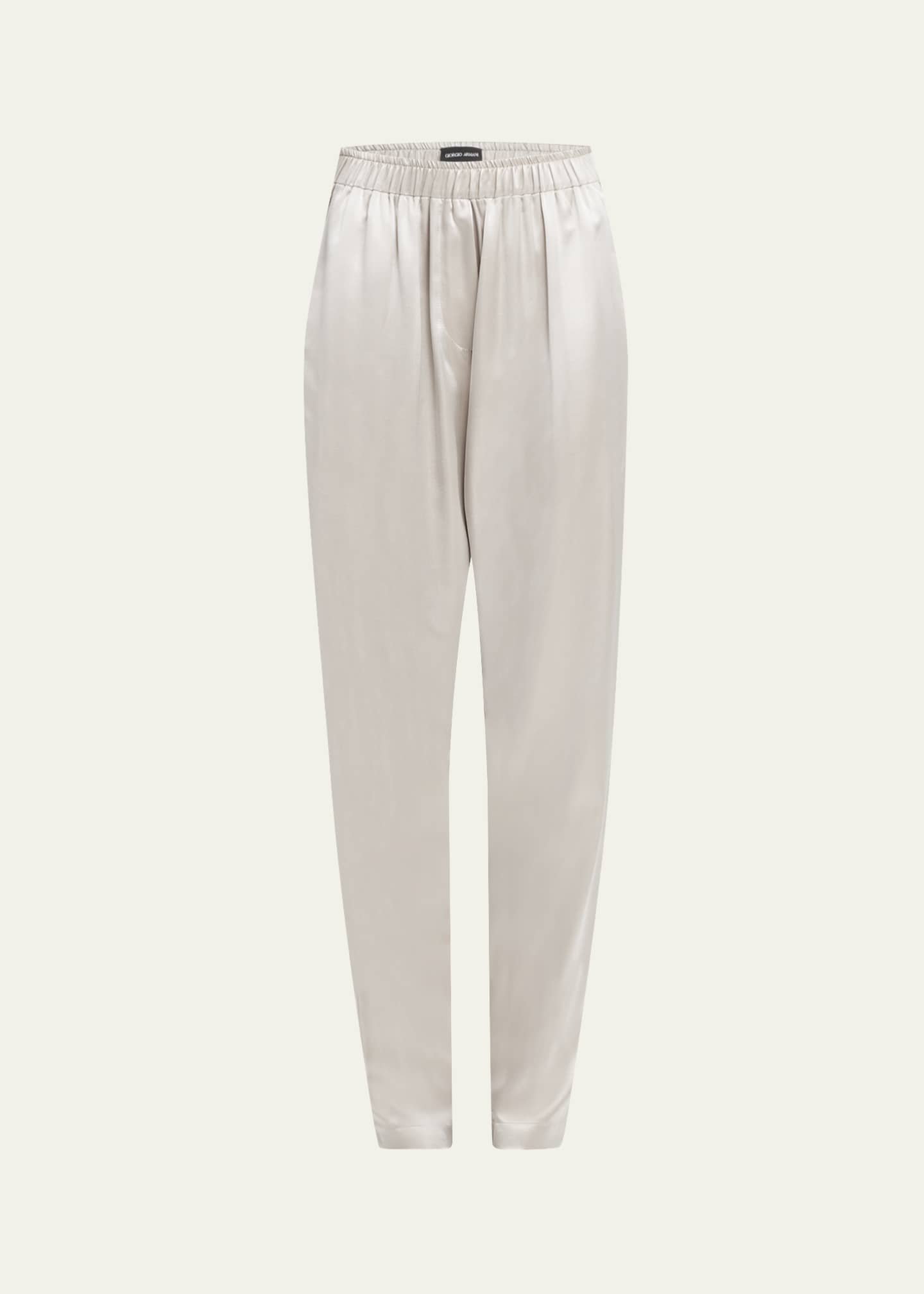 Giorgio Armani Pull-On Silk Trousers Image 1 of 4