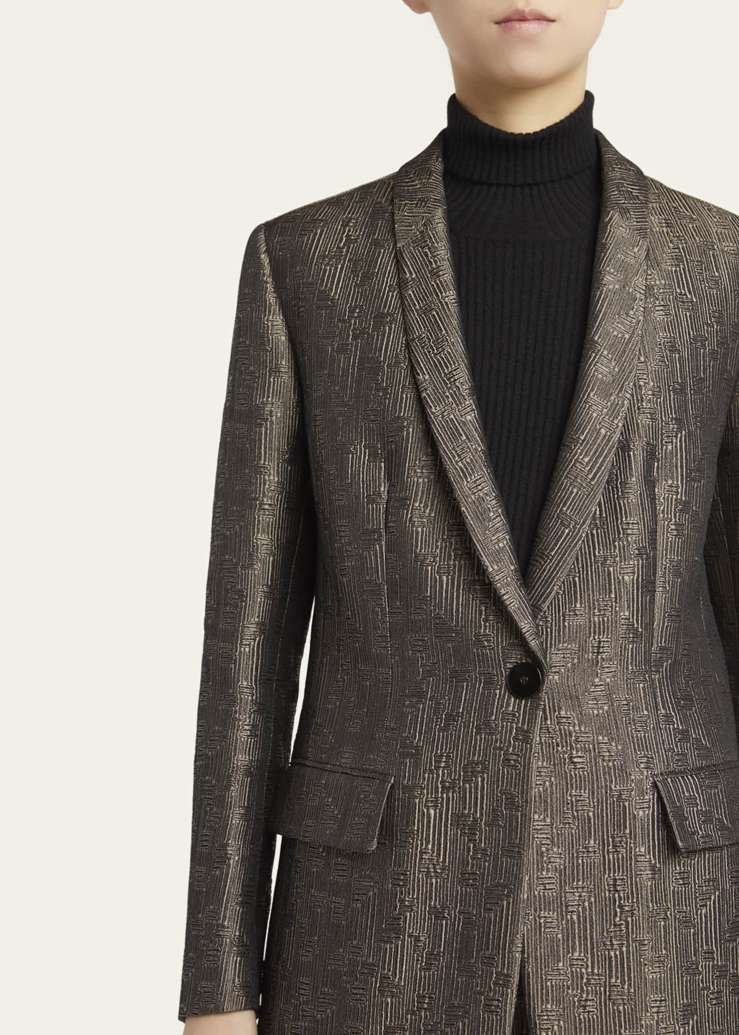 Giorgio Armani Geo Silk Jacquard Single-Breasted Blazer Image 5 of 5