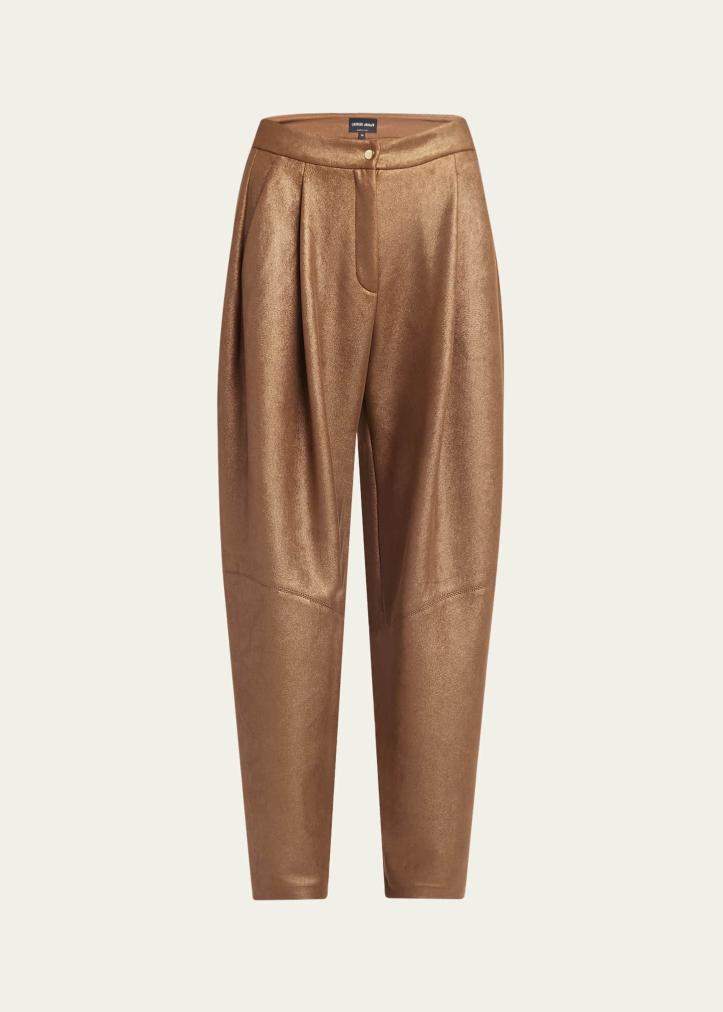 Giorgio Armani Metallic-Coated Jersey Trousers Image 1 of 5