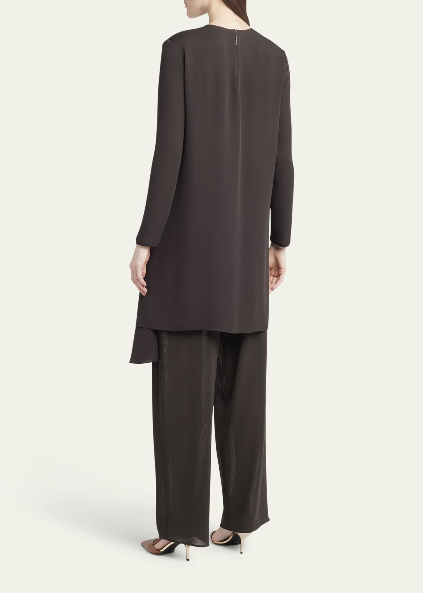 Giorgio Armani Silk Georgette Draped Tunic Dress Image 3 of 5