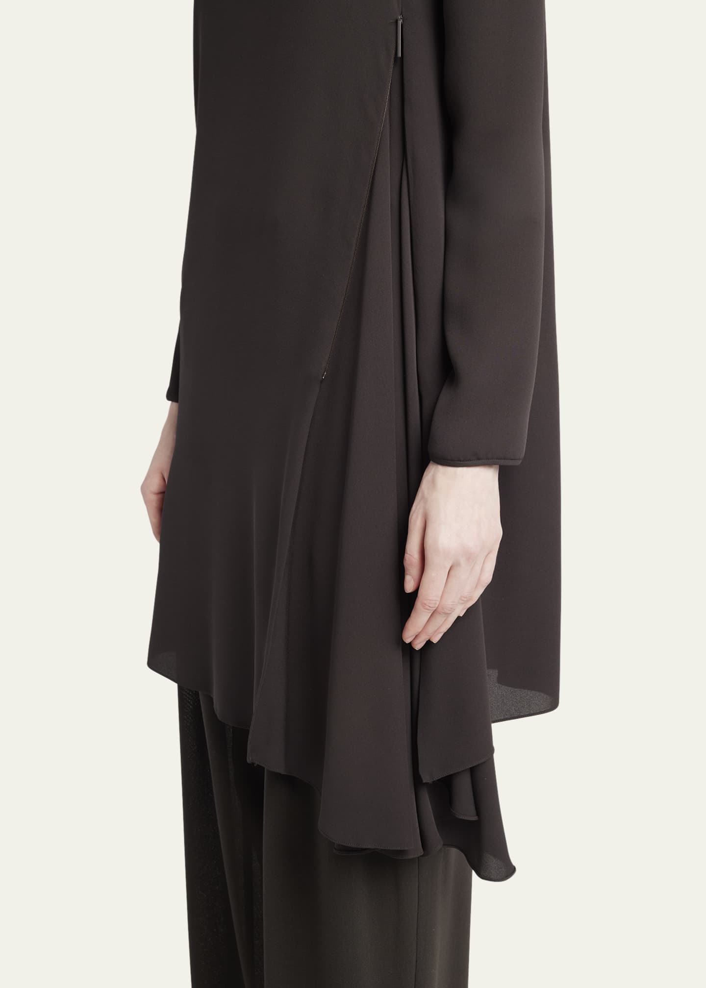 Giorgio Armani Silk Georgette Draped Tunic Dress Image 5 of 5