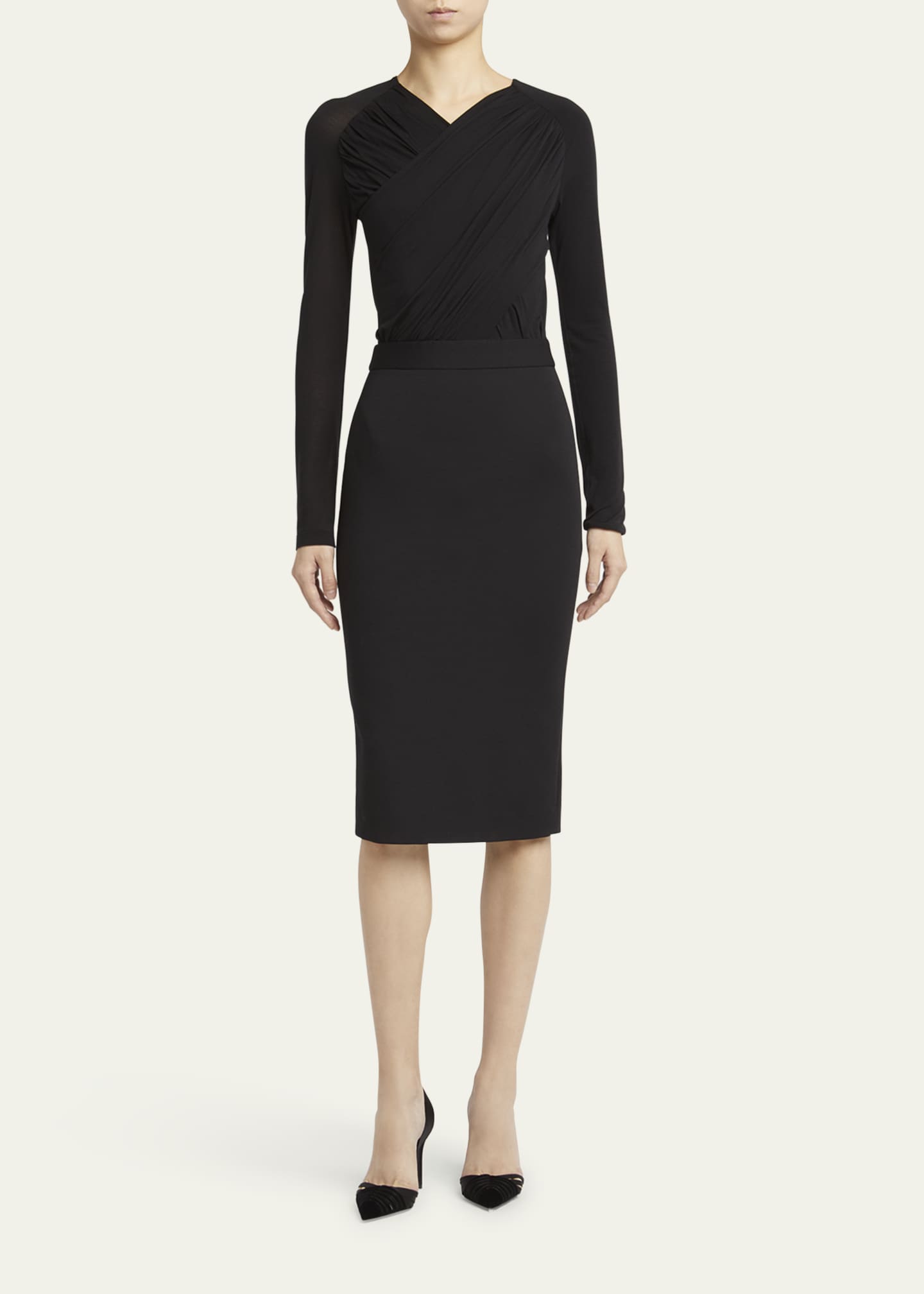 wayf angela ruched midi dress Wayf Angela Ruched Midi Dress In Ivory - 79% Off