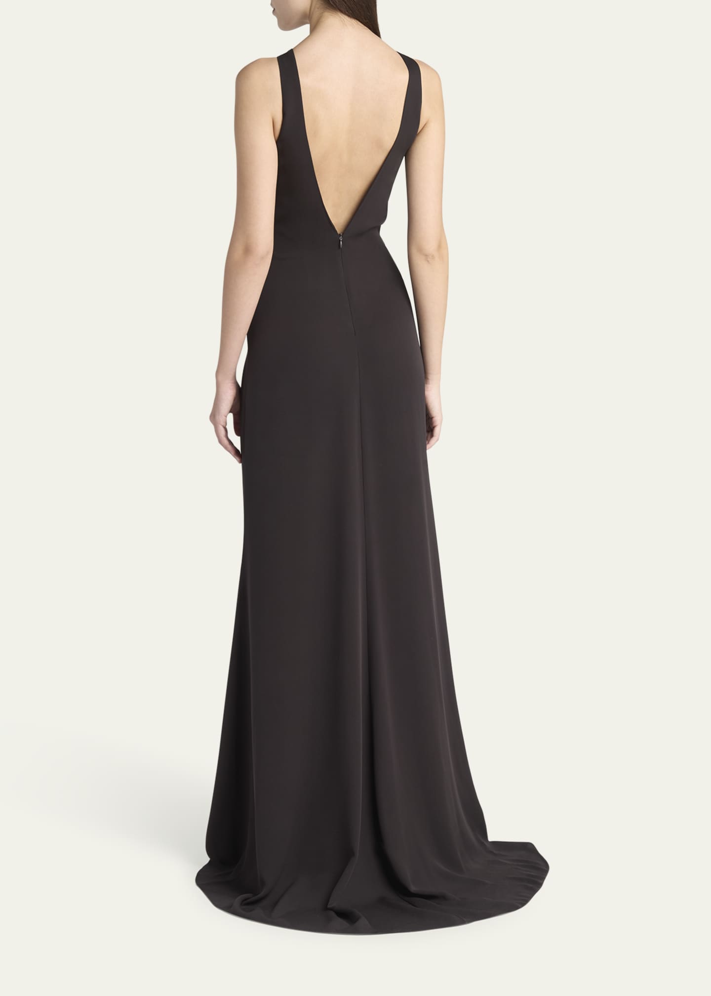 Giorgio Armani Beaded-Ring Silk Georgette Backless Gown Image 3 of 5