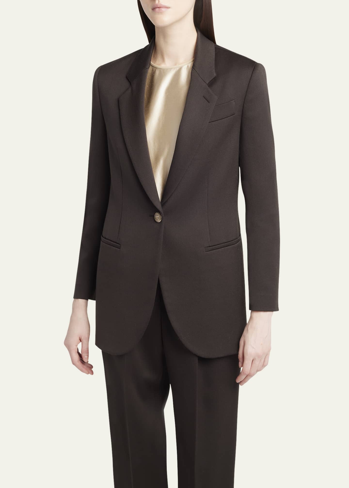 Giorgio Armani Virgin Wool Single-Breasted Blazer Image 4 of 5