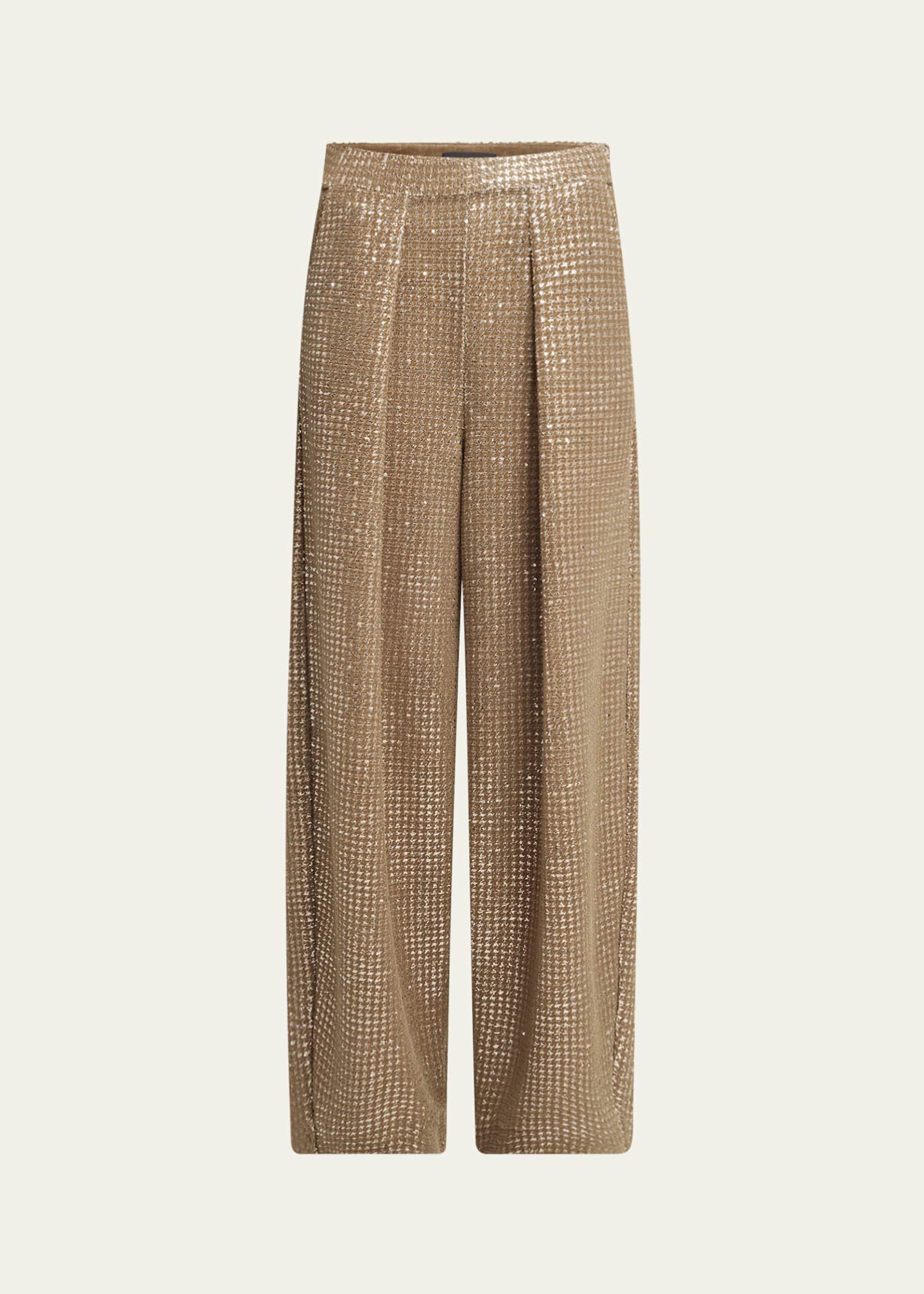 Giorgio Armani Sequined Jersey Pleated Trousers Image 1 of 5