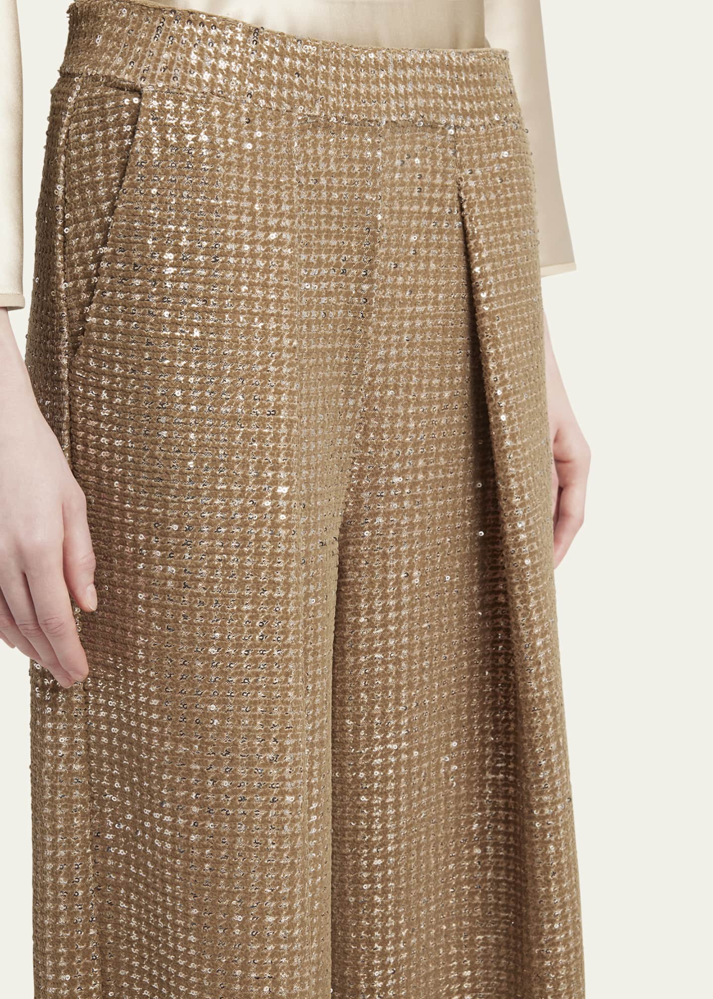 Giorgio Armani Sequined Jersey Pleated Trousers Image 5 of 5
