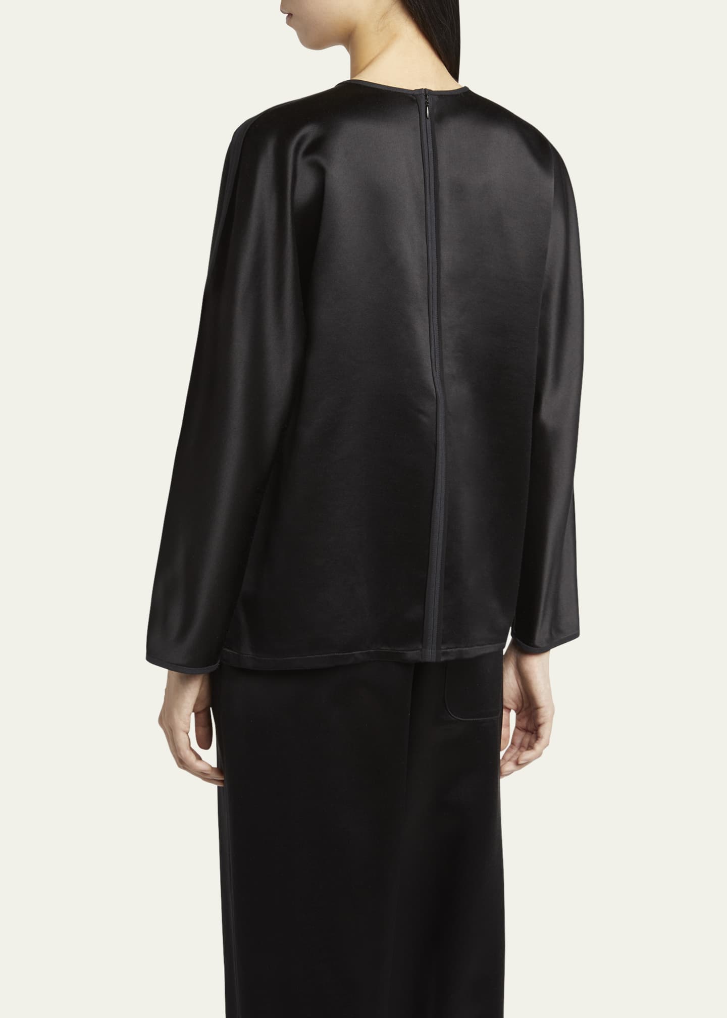 Giorgio Armani Silk Blouse with Tonal Piping Image 3 of 5
