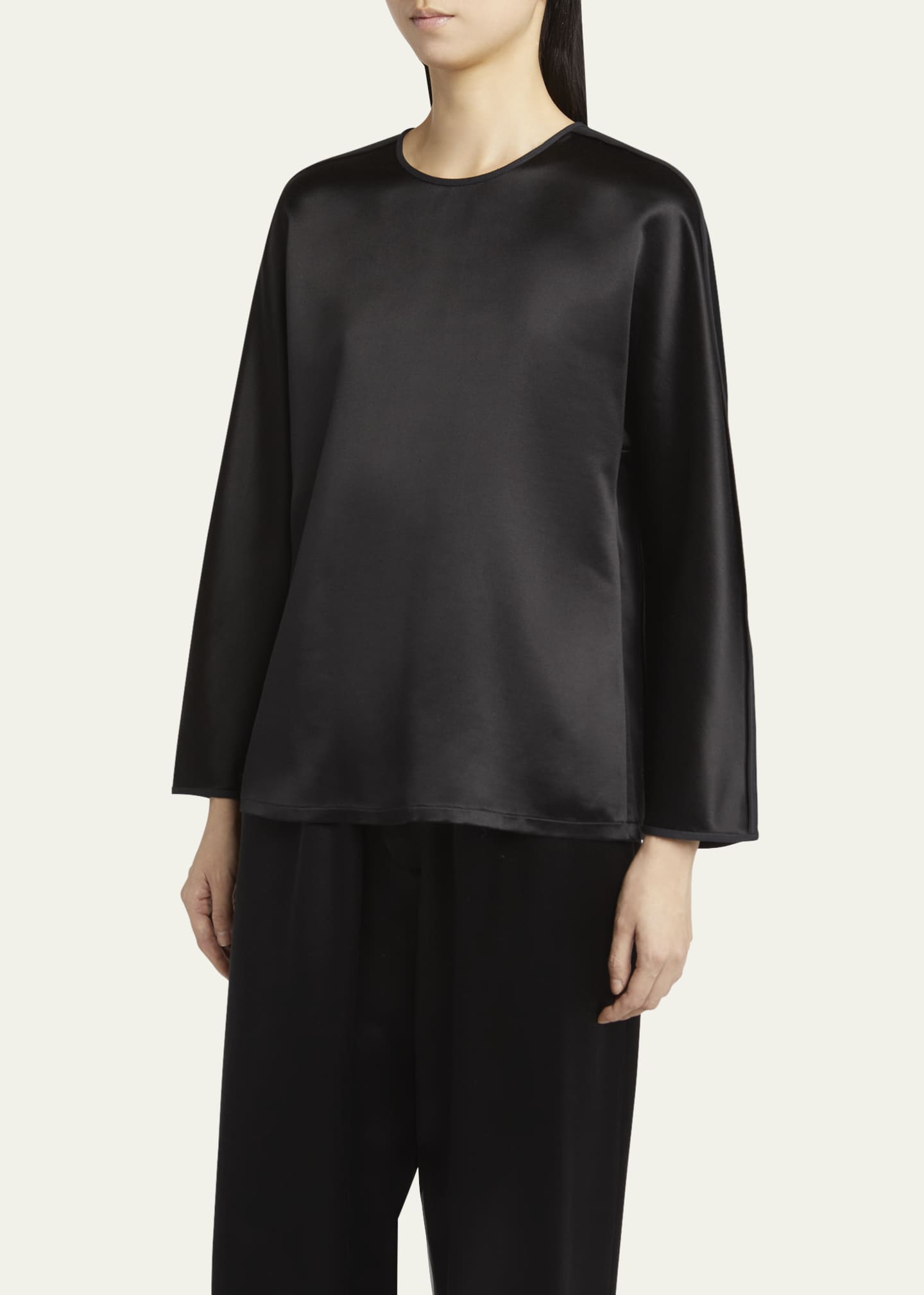 Giorgio Armani Silk Blouse with Tonal Piping Image 4 of 5