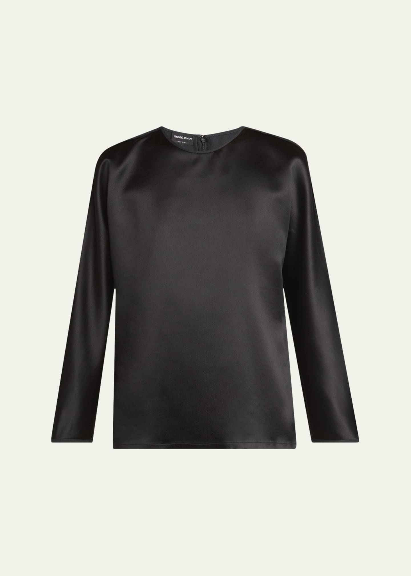 Giorgio Armani Silk Blouse with Tonal Piping Image 1 of 5