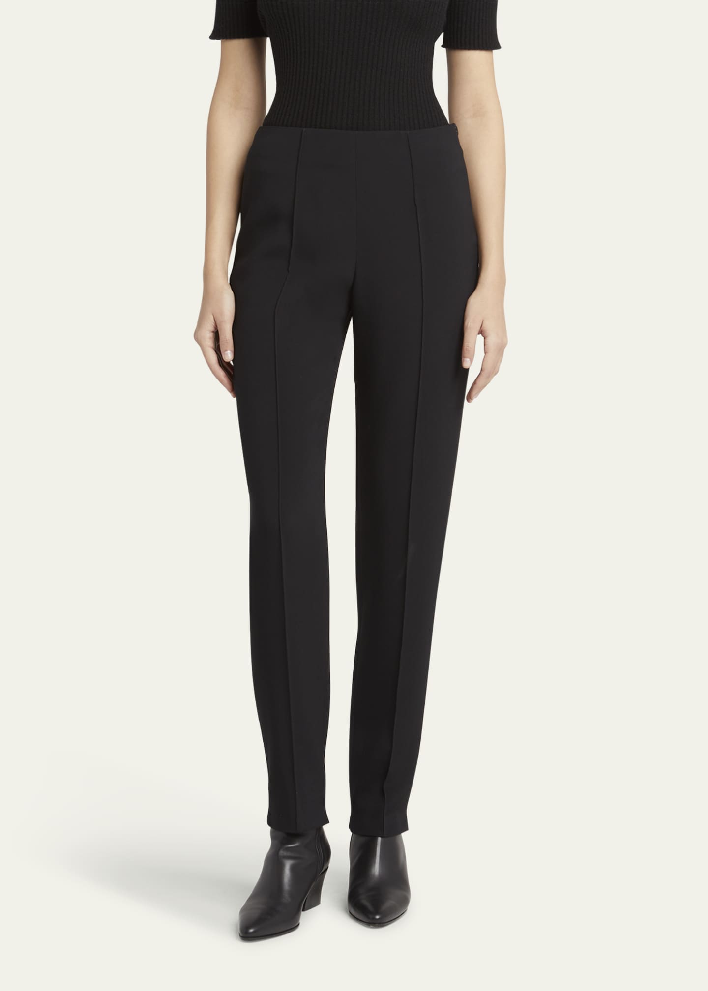 Giorgio Armani Pintuck Slim-Leg Cady Trousers Image 2 of 5