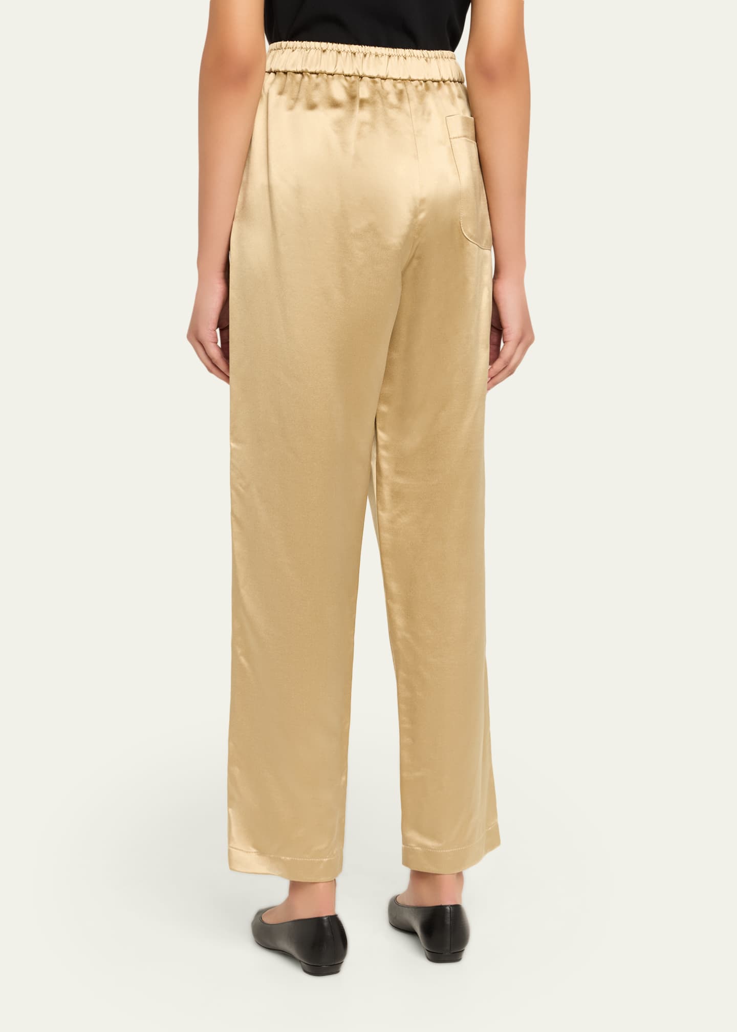 Giorgio Armani Relaxed-Leg Silk Pull-On Trousers - Bergdorf Goodman