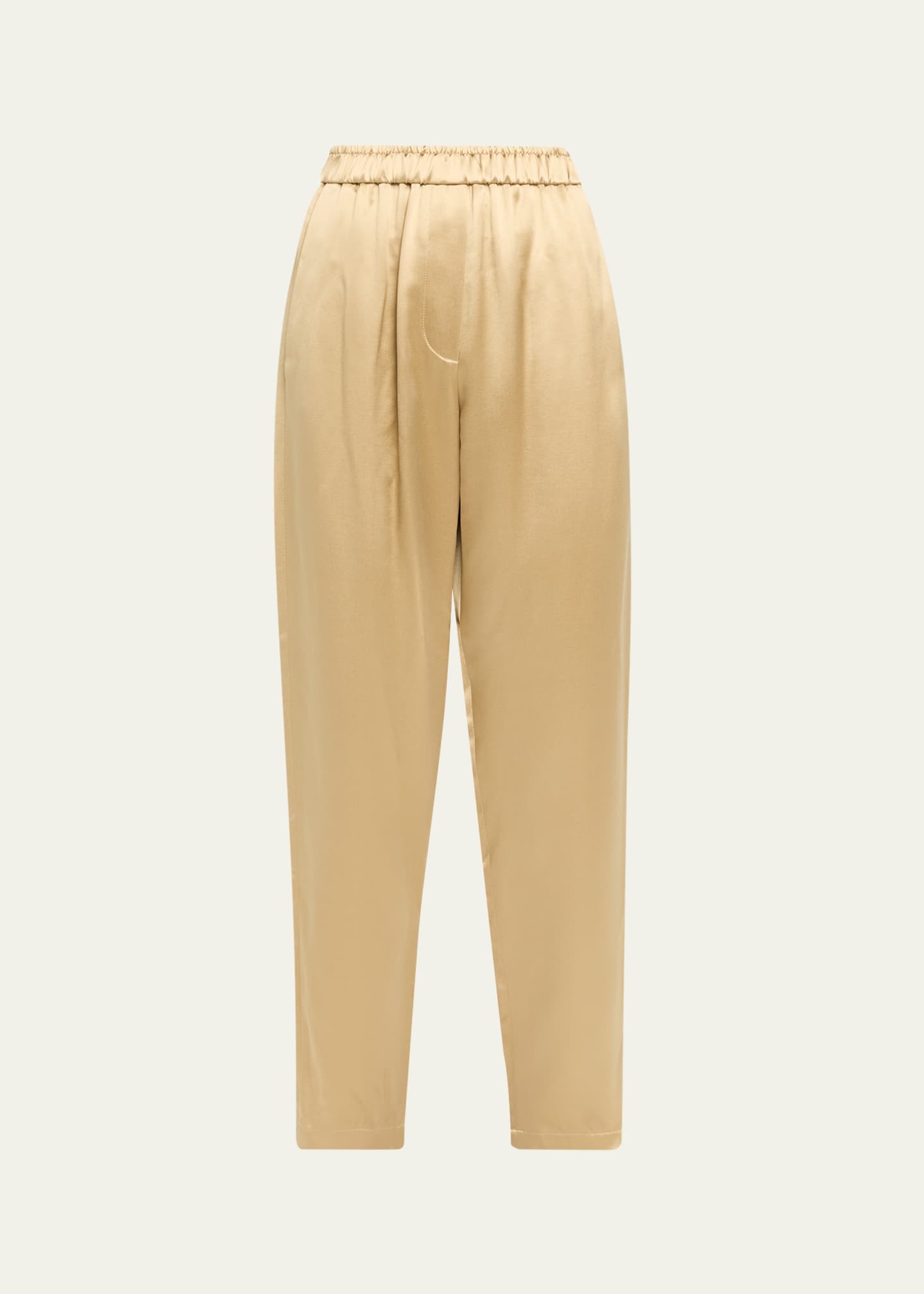 Giorgio Armani Relaxed-Leg Silk Pull-On Trousers - Bergdorf Goodman