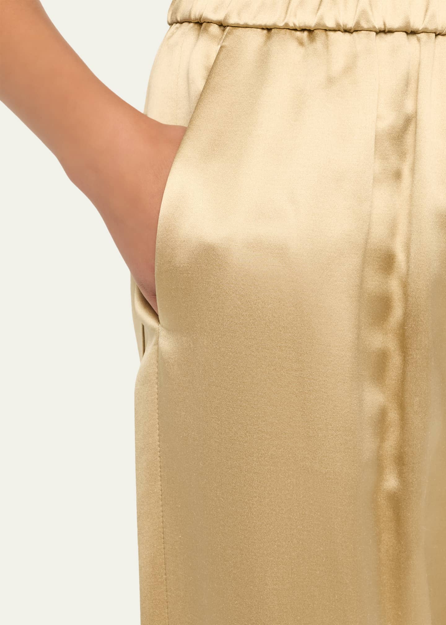 Giorgio Armani Relaxed-Leg Silk Pull-On Trousers - Bergdorf Goodman