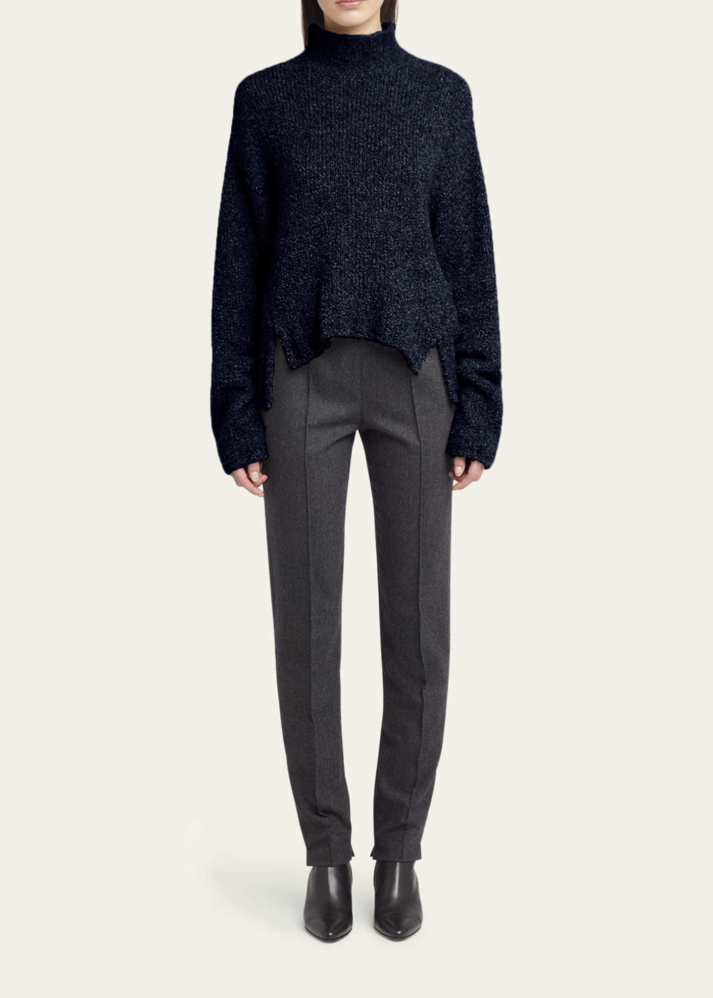 Giorgio Armani Turtleneck Cashmere-Silk Boucle Sweater Image 2 of 5